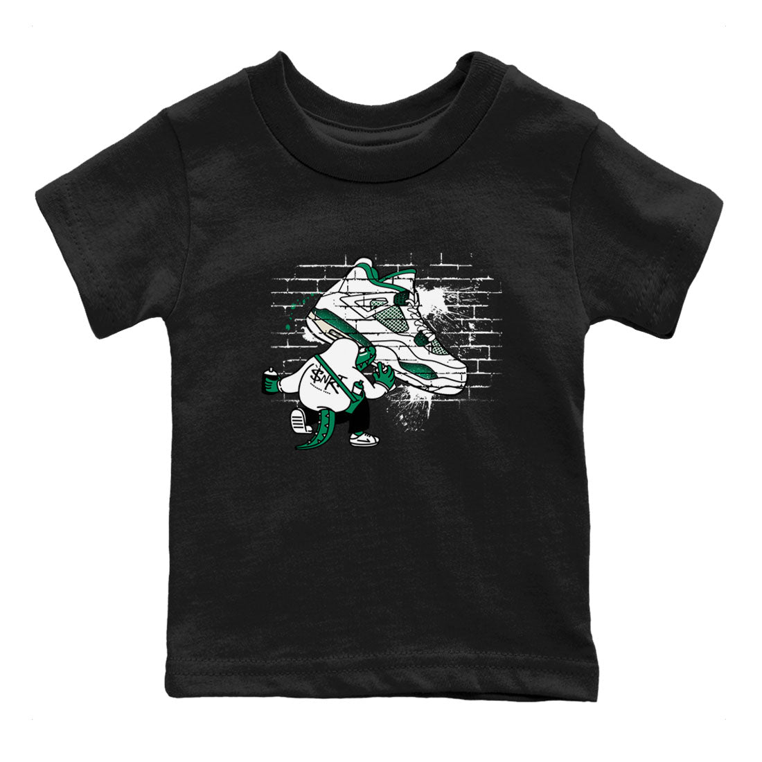 4s Oxidized Green shirts to match jordans Crocodile Artist sneaker match tees Air Jordan 4 Oxidized Green Drip Gear Zone streetwear brand Baby and Youth Black 2 cotton tee