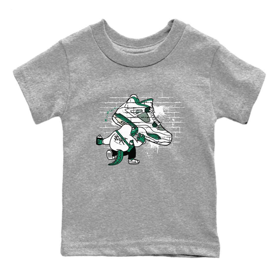 4s Oxidized Green shirts to match jordans Crocodile Artist sneaker match tees Air Jordan 4 Oxidized Green Drip Gear Zone streetwear brand Baby and Youth Heather Grey 2 cotton tee