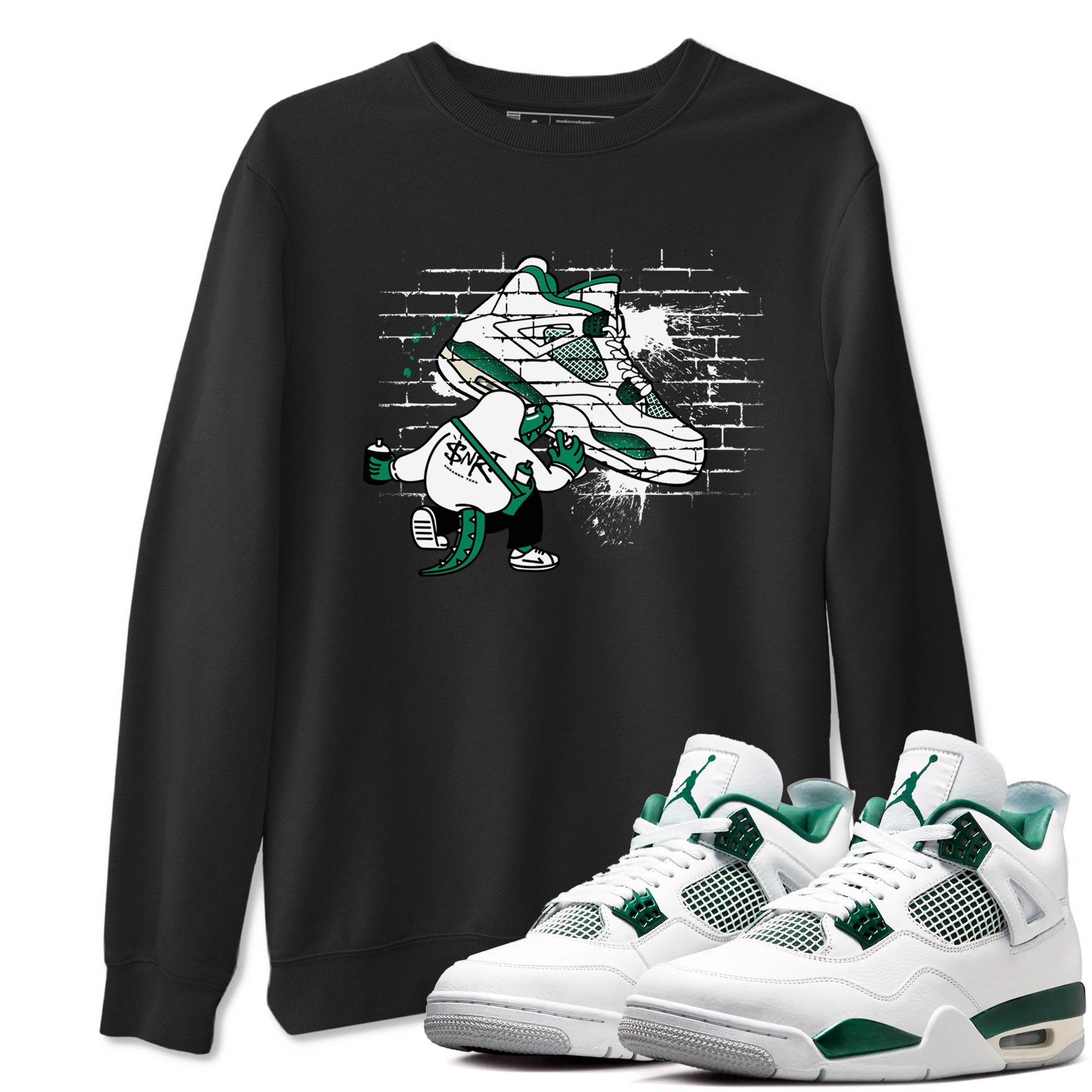 4s Oxidized Green shirts to match jordans Crocodile Artist sneaker match tees Air Jordan 4 Oxidized Green Drip Gear Zone streetwear brand Black 1 unisex cotton tee