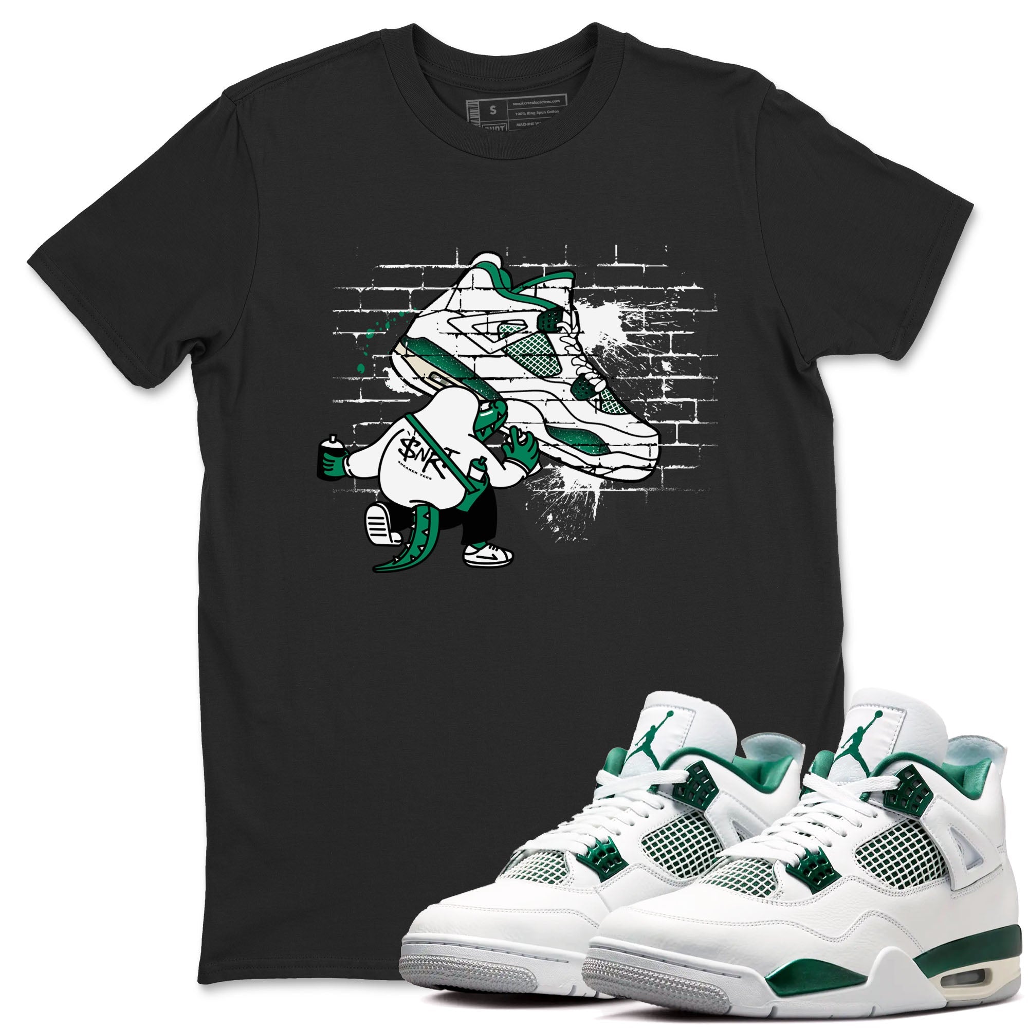 4s Oxidized Green shirts to match jordans Crocodile Artist sneaker match tees Air Jordan 4 Oxidized Green Drip Gear Zone streetwear brand Black 1 unisex cotton tee