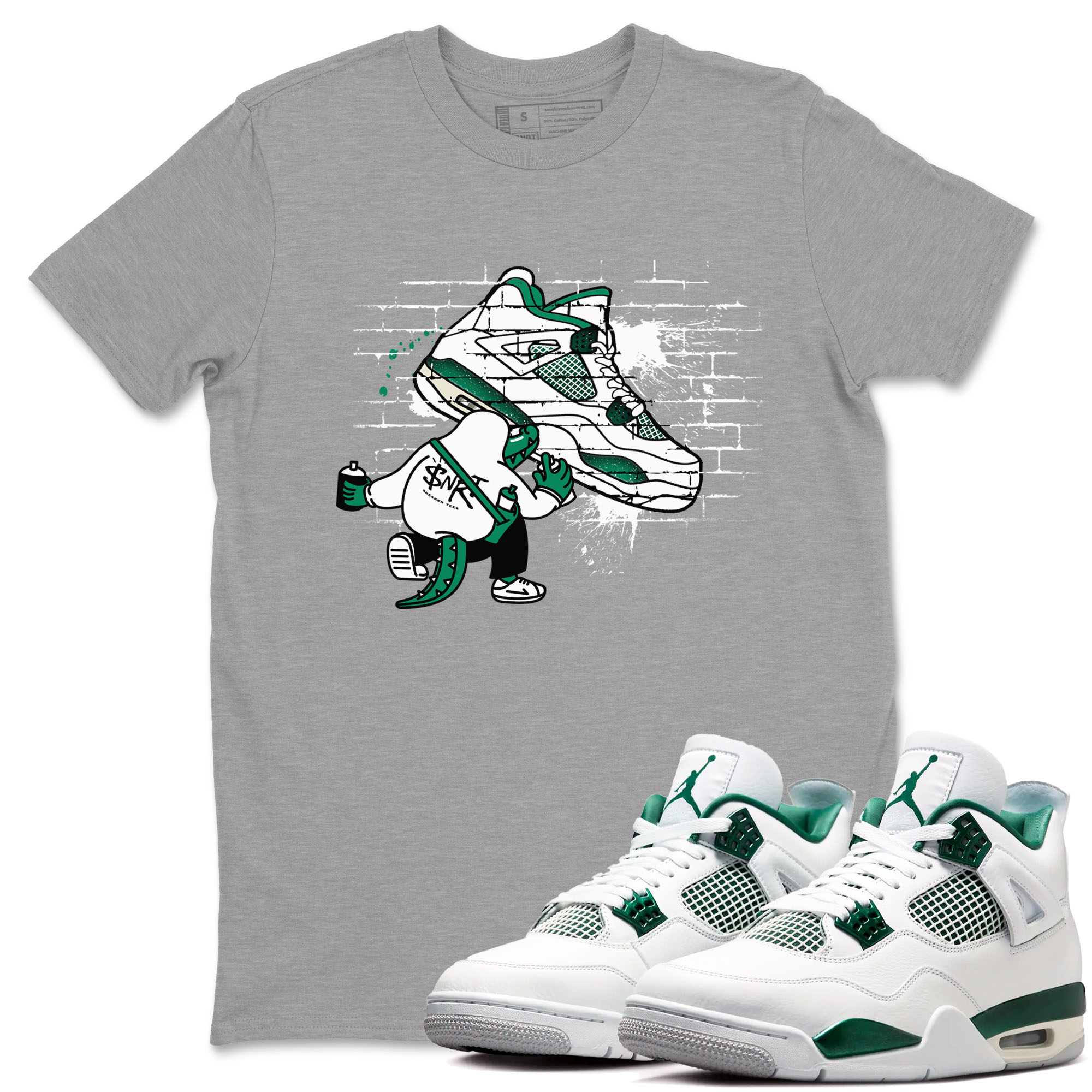 4s Oxidized Green shirts to match jordans Crocodile Artist sneaker match tees Air Jordan 4 Oxidized Green Drip Gear Zone streetwear brand Heather Grey 1 unisex cotton tee