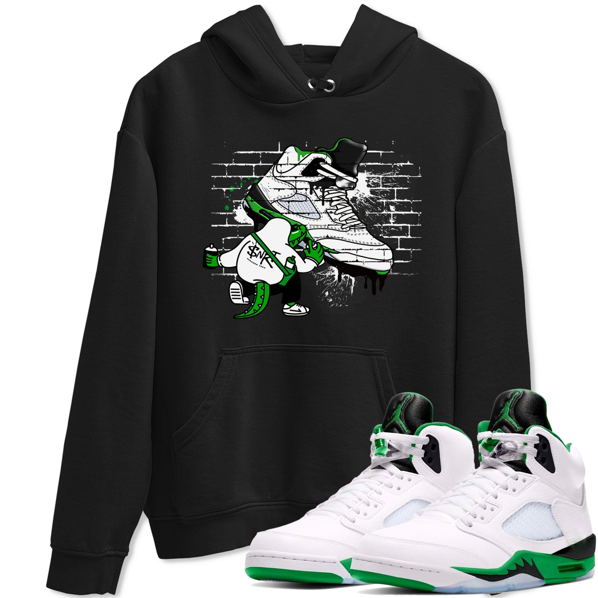 AJ5 Retro Lucky Green shirt to match jordans Crocodile Artist sneaker tees Air Jordan 5 Retro Lucky Green Drip Gear Zone Casual Crew Neck T-Shirt Unisex Black 1 T-Shirt
