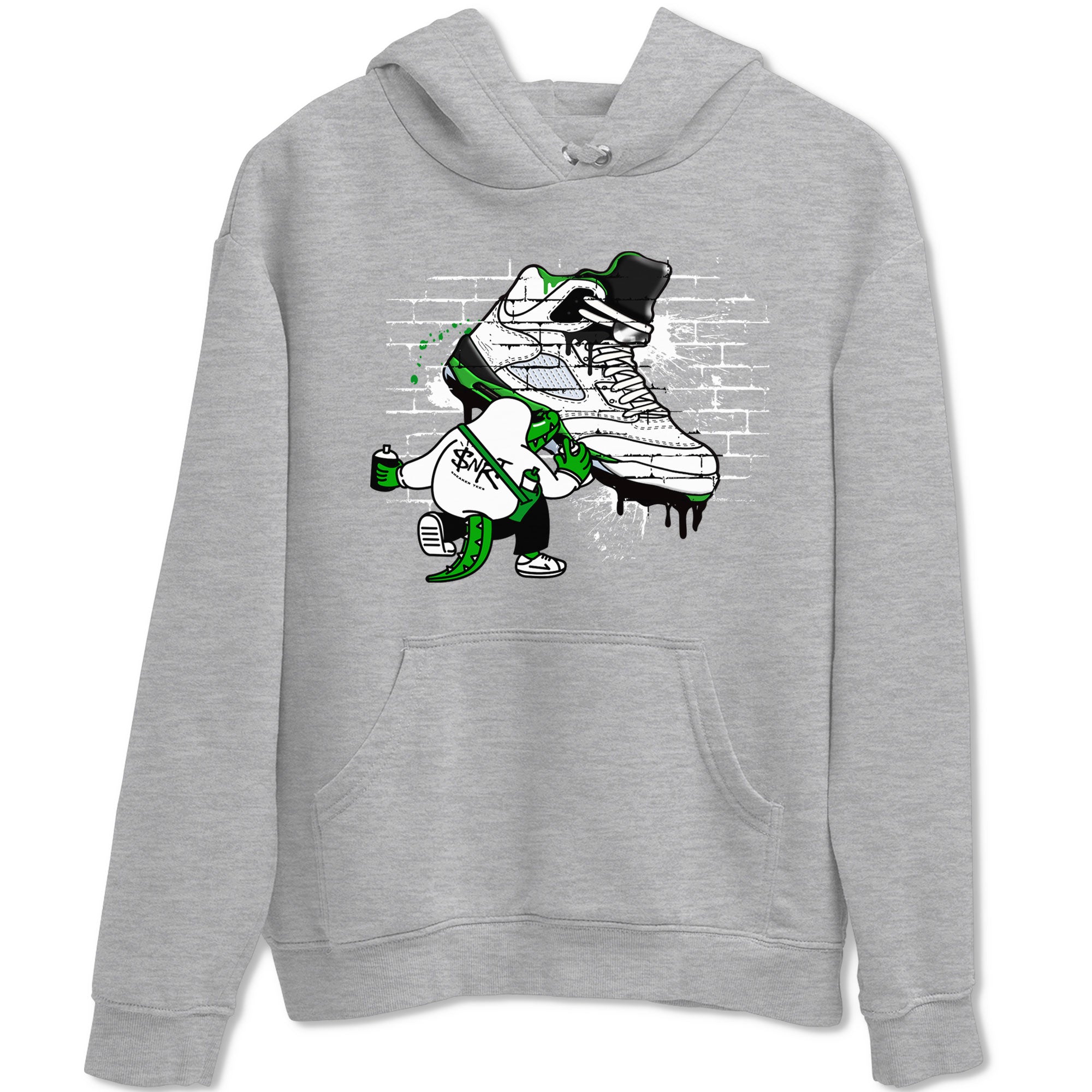 AJ5 Retro Lucky Green shirt to match jordans Crocodile Artist sneaker tees Air Jordan 5 Retro Lucky Green Drip Gear Zone Casual Crew Neck T-Shirt Unisex Heather Grey 2 T-Shirt