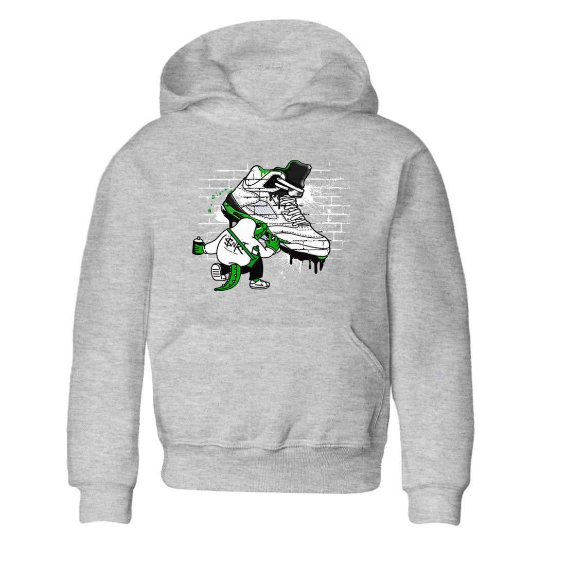AJ5 Retro Lucky Green shirt to match jordans Crocodile Artist sneaker tees Air Jordan 5 Retro Lucky Green Drip Gear Zone Casual Crew Neck T-Shirt Baby Toddler Heather Grey 2 T-Shirt