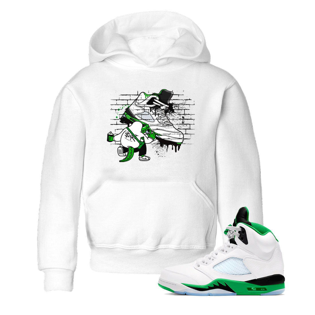 AJ5 Retro Lucky Green shirt to match jordans Crocodile Artist sneaker tees Air Jordan 5 Retro Lucky Green Drip Gear Zone Casual Crew Neck T-Shirt Baby Toddler White 1 T-Shirt