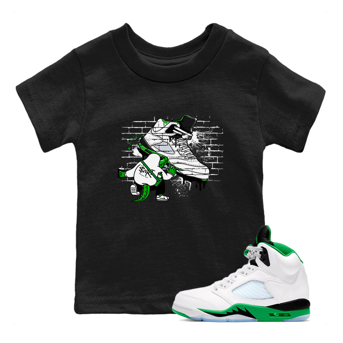 AJ5 Retro Lucky Green shirt to match jordans Crocodile Artist sneaker tees Air Jordan 5 Retro Lucky Green Drip Gear Zone Casual Crew Neck T-Shirt Baby Toddler Black 1 T-Shirt