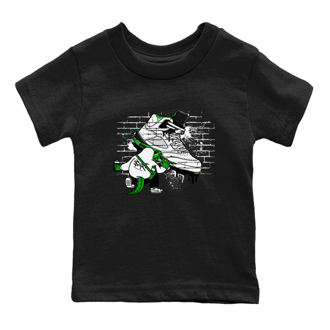 AJ5 Retro Lucky Green shirt to match jordans Crocodile Artist sneaker tees Air Jordan 5 Retro Lucky Green Drip Gear Zone Casual Crew Neck T-Shirt Baby Toddler Black 2 T-Shirt