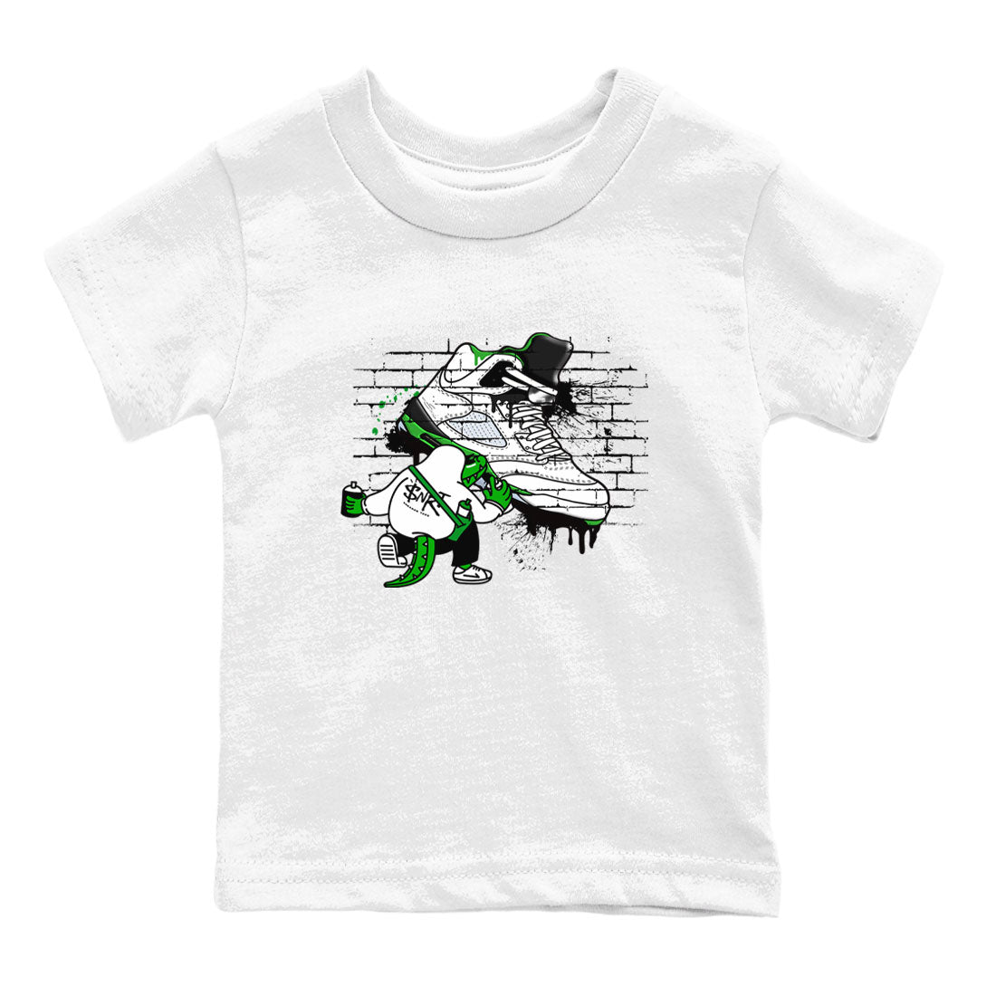 AJ5 Retro Lucky Green shirt to match jordans Crocodile Artist sneaker tees Air Jordan 5 Retro Lucky Green Drip Gear Zone Casual Crew Neck T-Shirt Baby Toddler White 2 T-Shirt