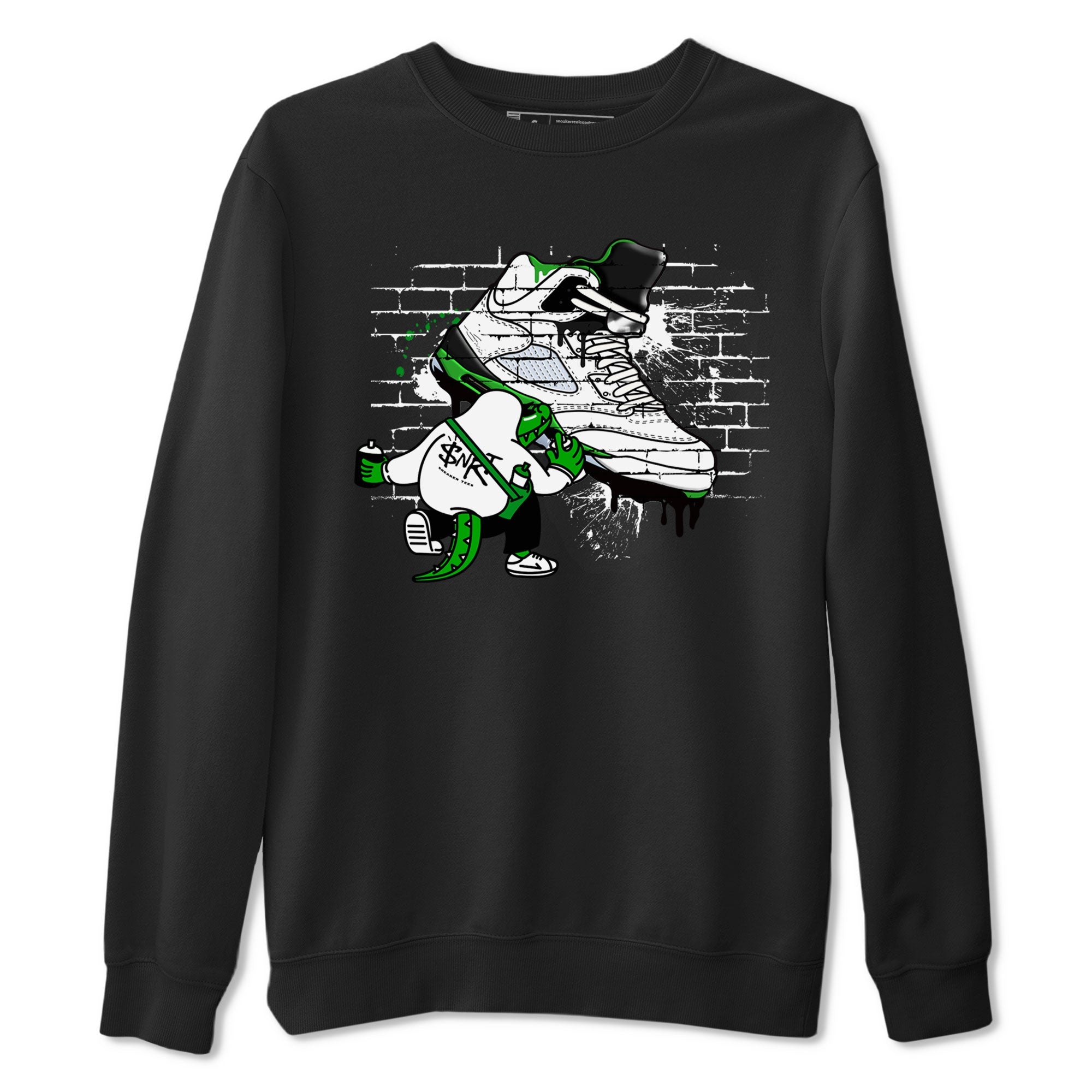 AJ5 Retro Lucky Green shirt to match jordans Crocodile Artist sneaker tees Air Jordan 5 Retro Lucky Green Drip Gear Zone Casual Crew Neck T-Shirt Unisex Black 2 T-Shirt