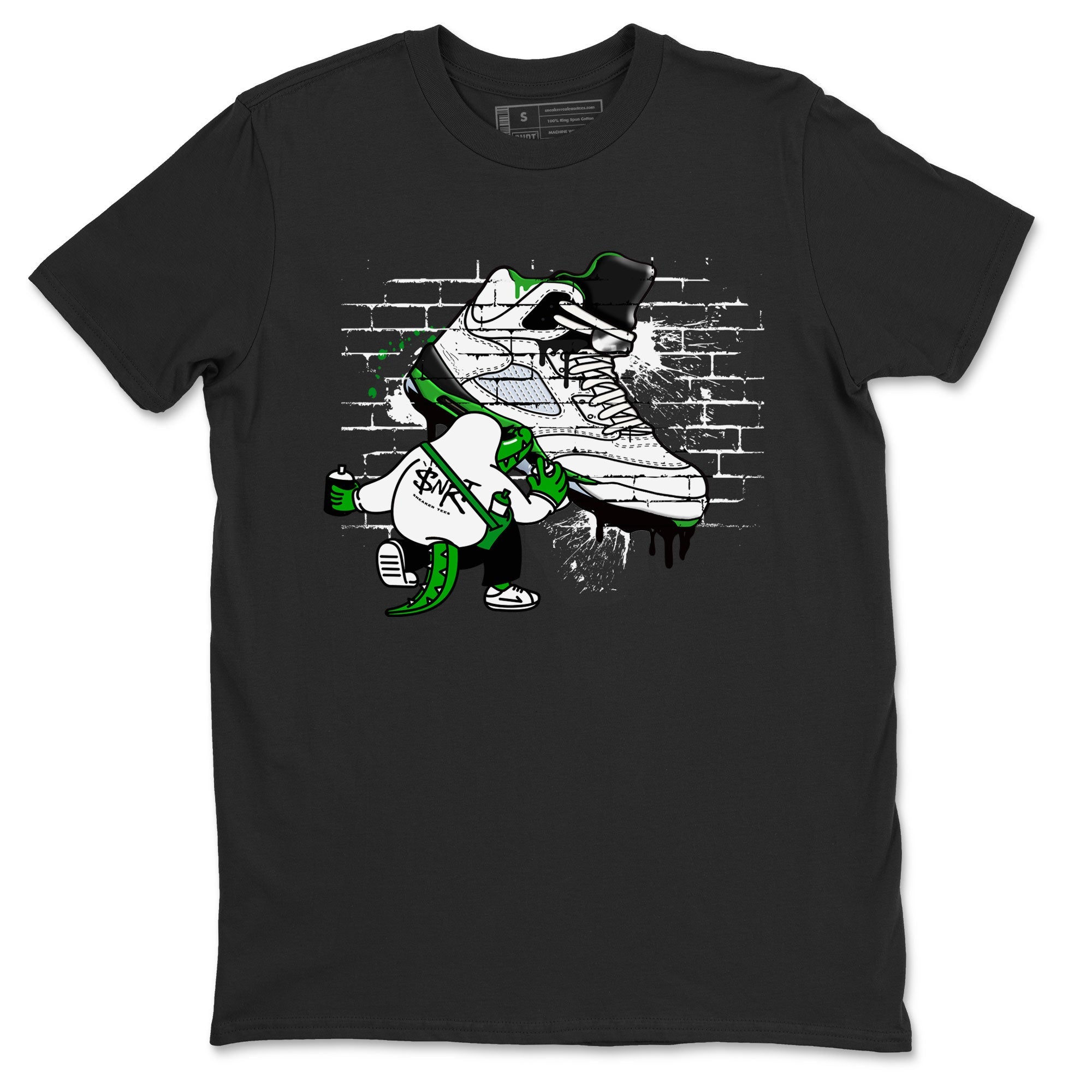 AJ5 Retro Lucky Green shirt to match jordans Crocodile Artist sneaker tees Air Jordan 5 Retro Lucky Green Drip Gear Zone Casual Crew Neck T-Shirt Unisex Black 2 T-Shirt