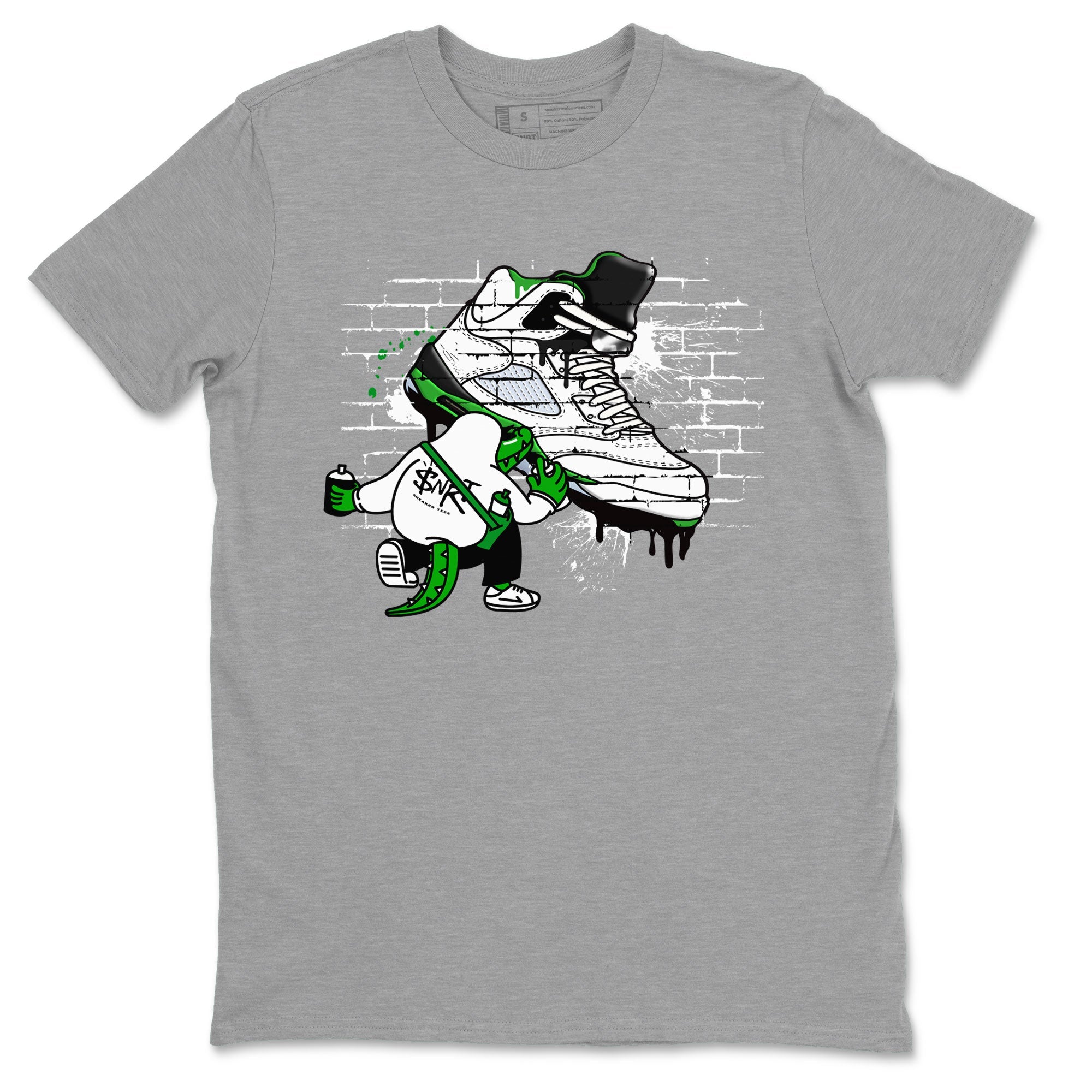 AJ5 Retro Lucky Green shirt to match jordans Crocodile Artist sneaker tees Air Jordan 5 Retro Lucky Green Drip Gear Zone Casual Crew Neck T-Shirt Unisex Heather Grey 2 T-Shirt