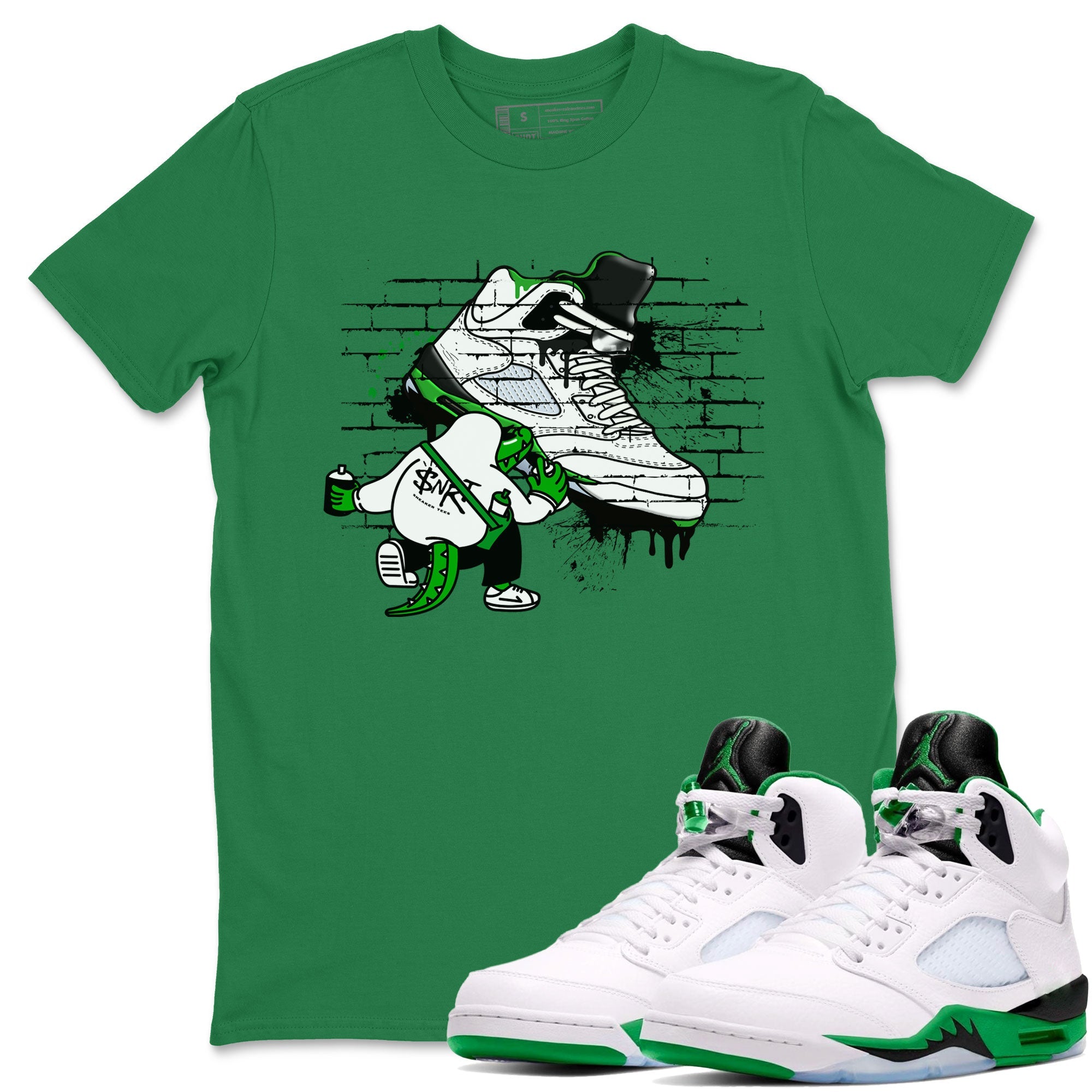 AJ5 Retro Lucky Green shirt to match jordans Crocodile Artist sneaker tees Air Jordan 5 Retro Lucky Green Drip Gear Zone Casual Crew Neck T-Shirt Unisex Kelly Green 1 T-Shirt