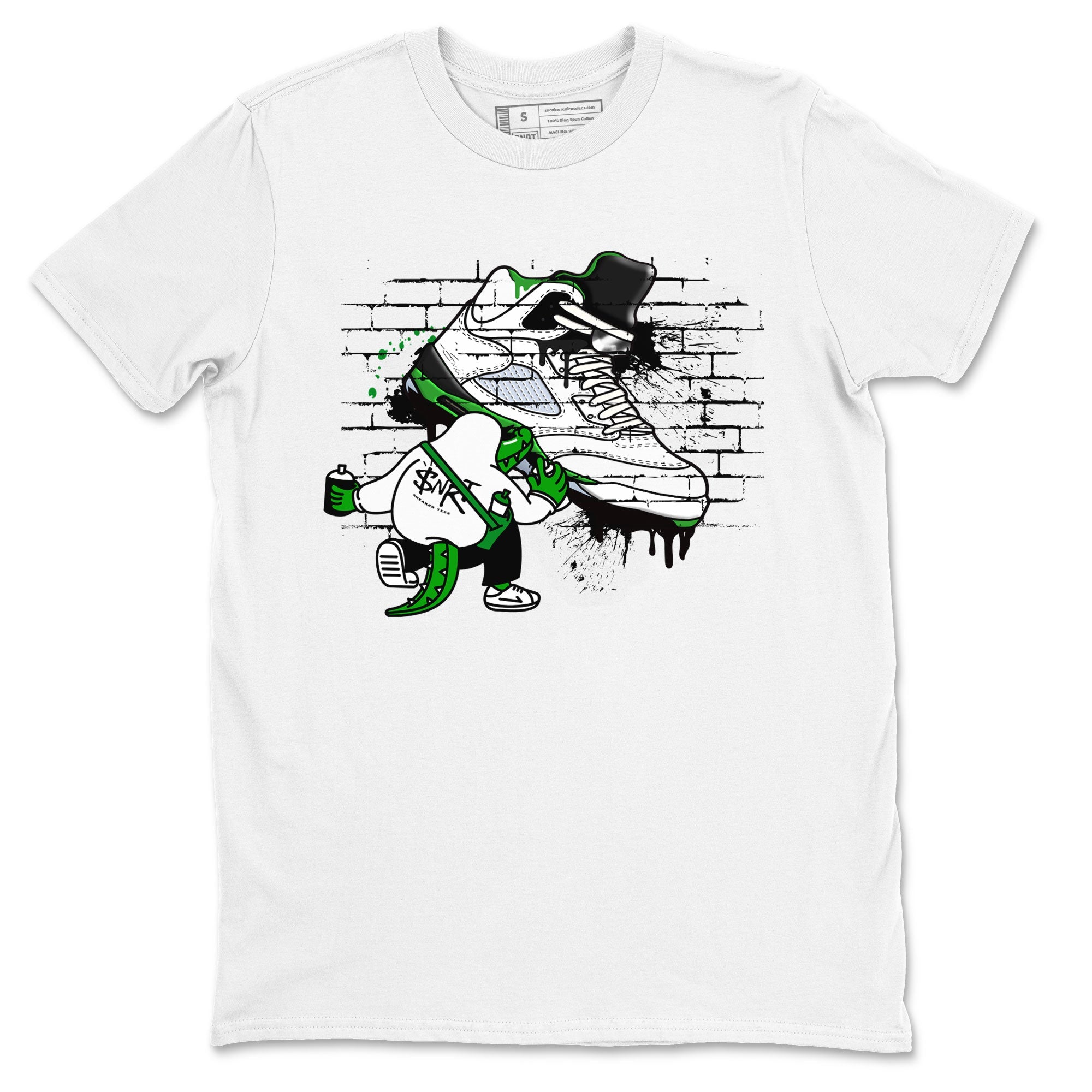 AJ5 Retro Lucky Green shirt to match jordans Crocodile Artist sneaker tees Air Jordan 5 Retro Lucky Green Drip Gear Zone Casual Crew Neck T-Shirt Unisex White 2 T-Shirt