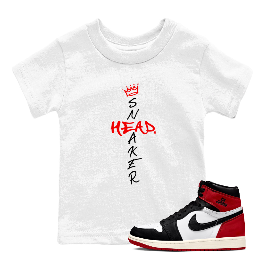 1s Black Toe Reimagined shirts to match jordans Cross Sneakerhead sneaker match tees Air Jordan 1 Black Toe Reimagined match shoes to clothes Drip Gear Zone Youth Baby White 1 tee