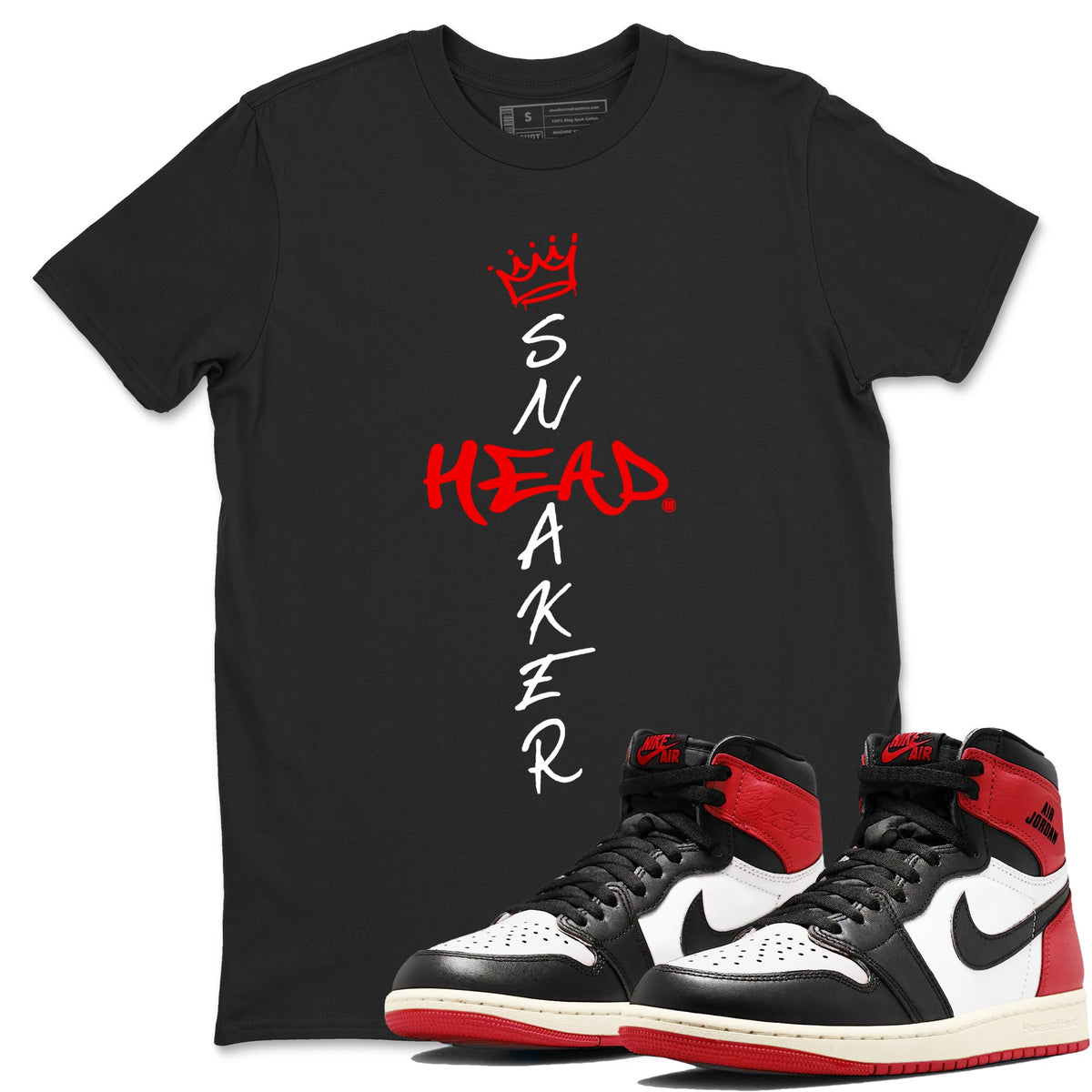 1s Black Toe Reimagined shirts to match jordans Cross Sneakerhead sneaker match tees Air Jordan 1 Black Toe Reimagined match shoes to clothes Drip Gear Zone unisex cotton Black 1 shirts
