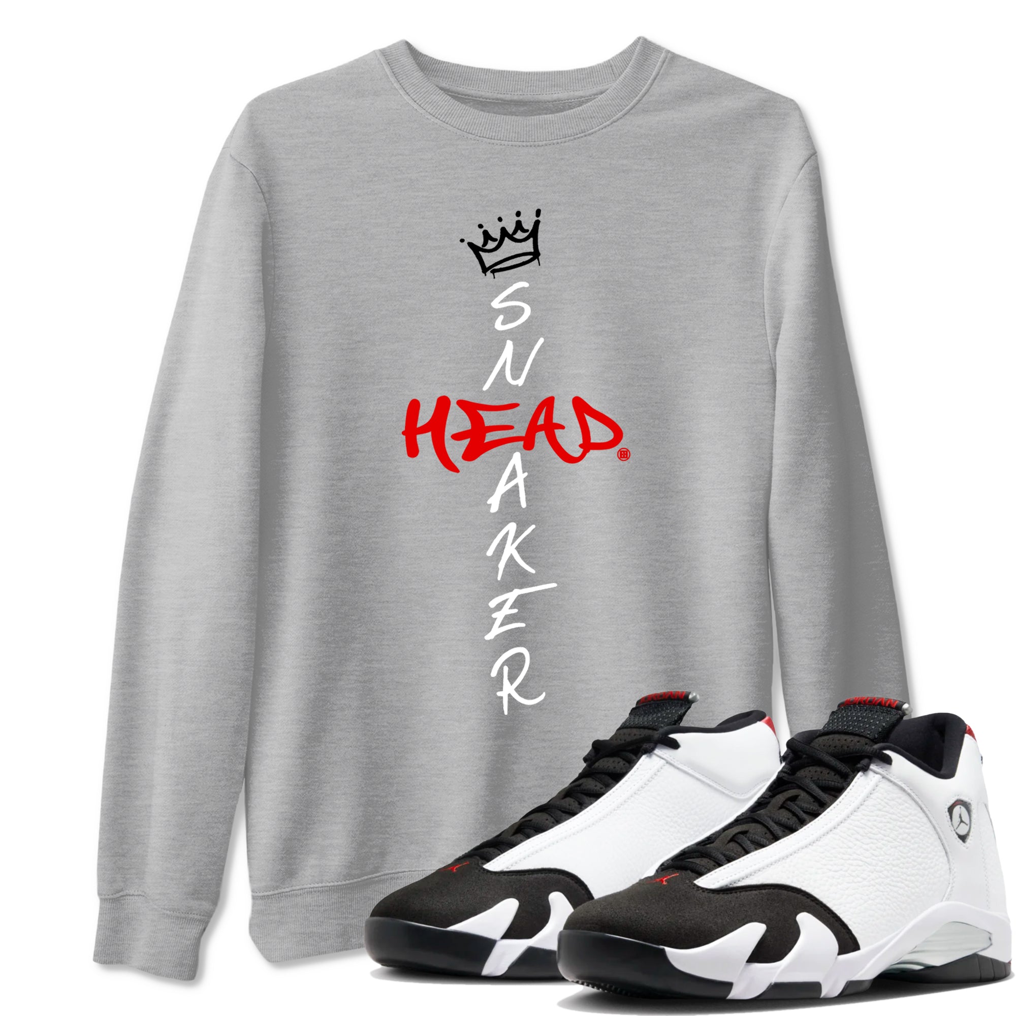Air Jordan 14 Black Toe t shirts to match sneakers Cross Sneakerhead sneaker match tees 14s Black Toe sneaker match tee Drip Gear Zone unisex cotton Heather Grey 1 shirts