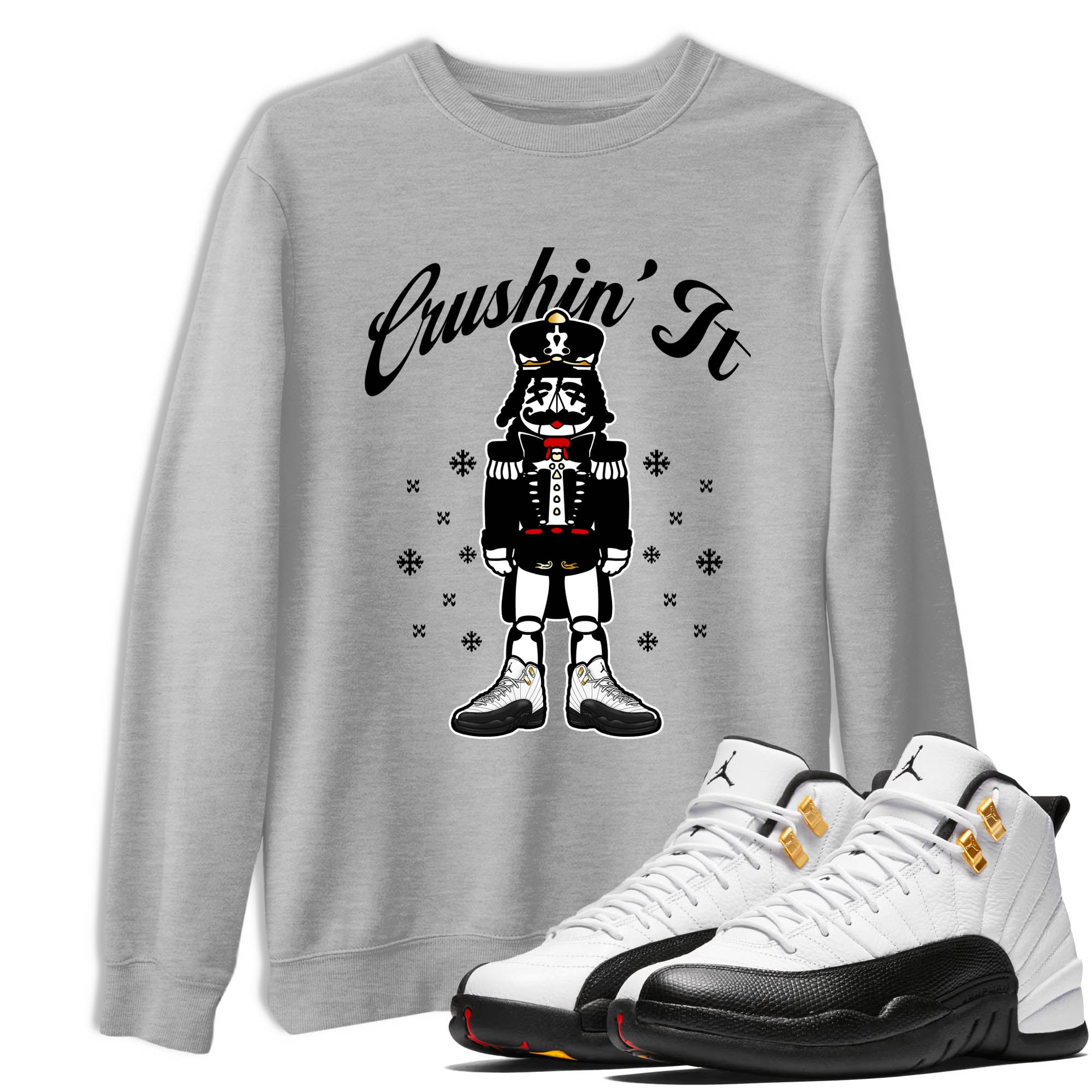 Sneaker Threads  Sneaker Tees To Match Air Jordan 12 Taxi  Crushin' It Graphic Tee Heather Grey 1. Perfect for Jordan releases 2025 colorways.