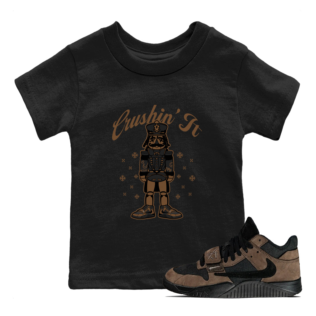 Jordan Jumpman Jack TR Travis Scott Dark Mocha shirts to match jordans Crushin' It sneaker match tees Jordan Jumpman Jack Travis Scott Dark Mocha match shoes to clothes Drip Gear Zone Youth Baby Black 1 tee