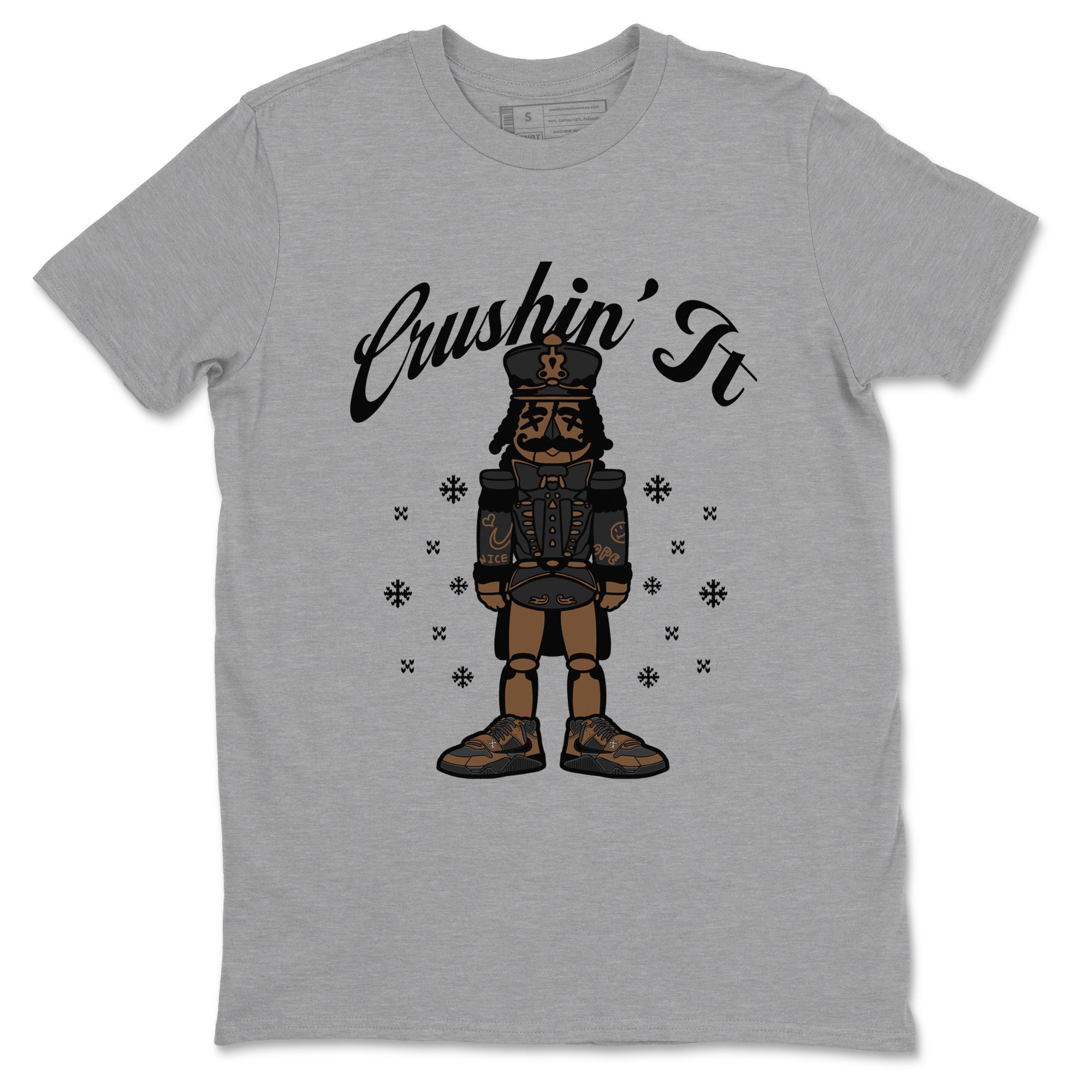 Jordan Jumpman Jack TR Travis Scott Dark Mocha shirts to match jordans Crushin' It sneaker match tees Jordan Jumpman Jack Travis Scott Dark Mocha match shoes to clothes Drip Gear Zone unisex cotton Heather Grey 2 shirts