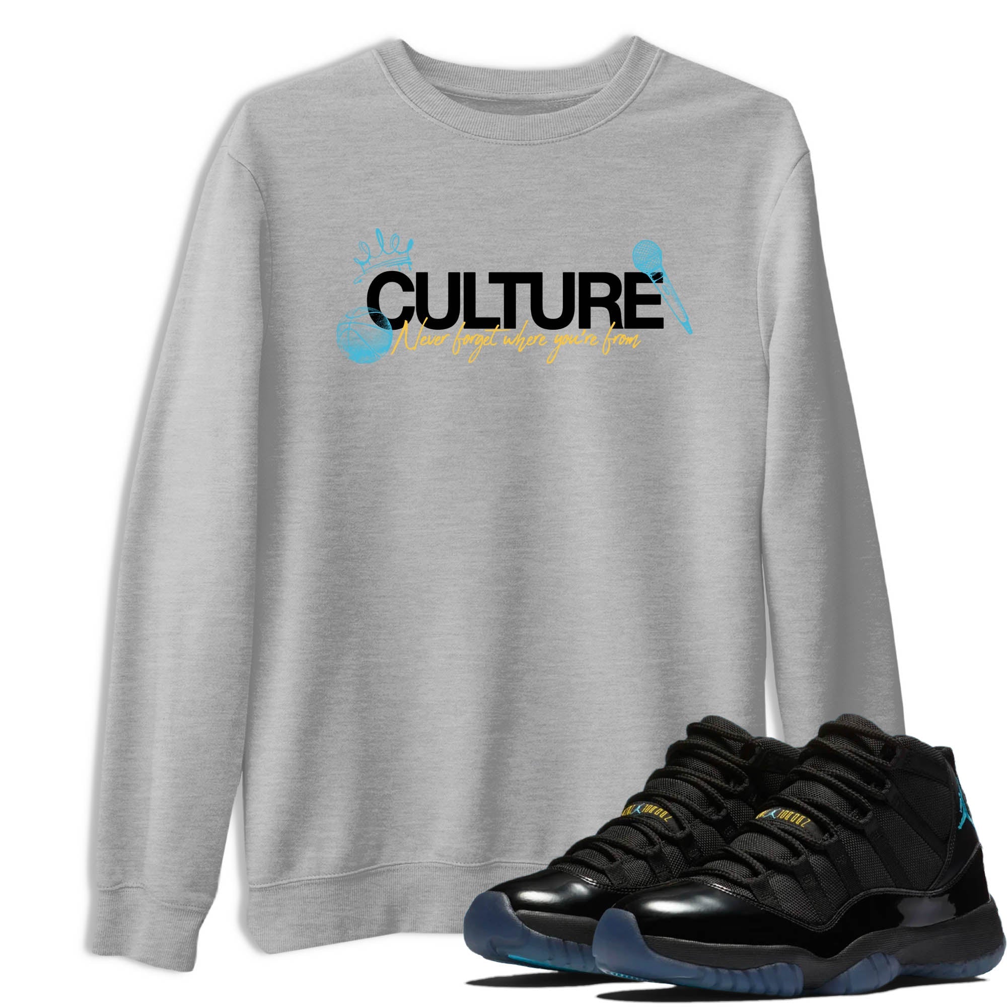 Sneaker Threads  Sneaker Tees To Match Air Jordan 11 Retro Gamma  Culture Graphic Tee Heather Grey 1. Perfect for Jordan releases 2025 colorways.