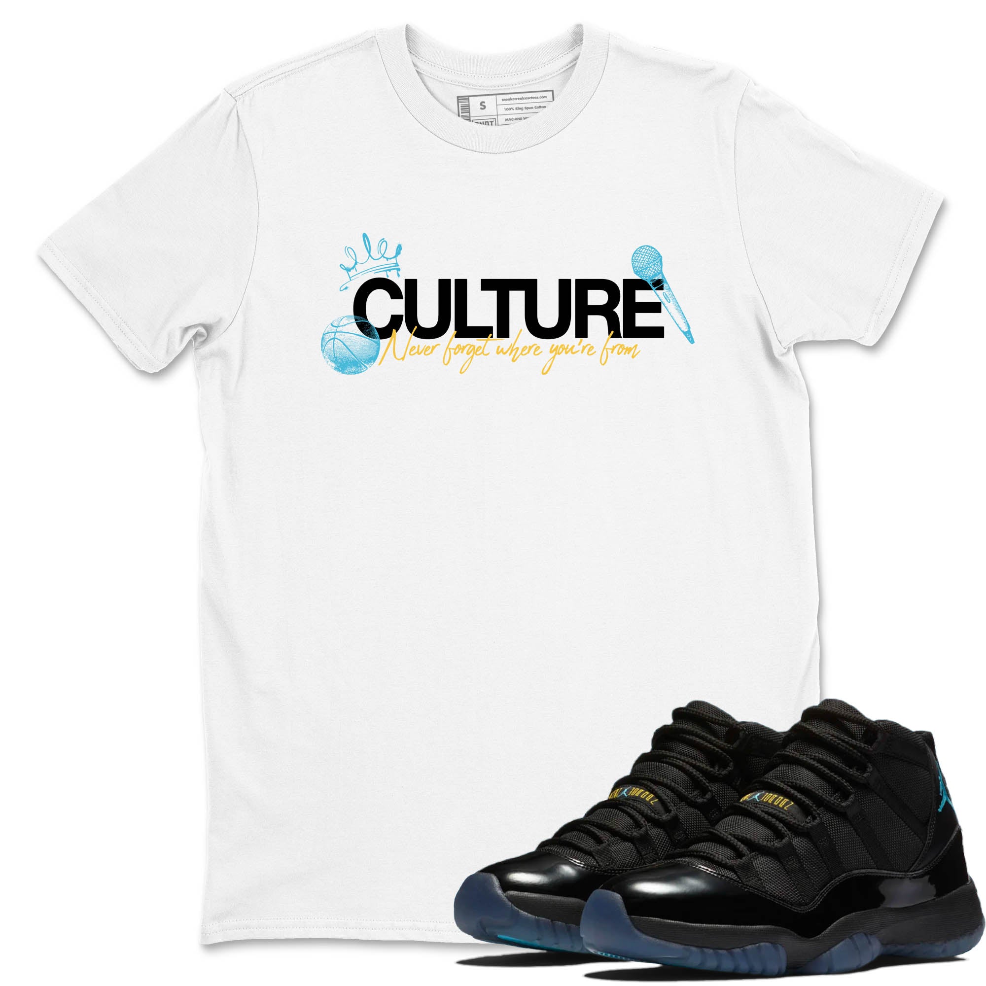 Sneaker Threads  Sneaker Tees To Match Air Jordan 11 Retro Gamma  Culture Graphic Tee White 1. Perfect for Jordan releases 2025 colorways.