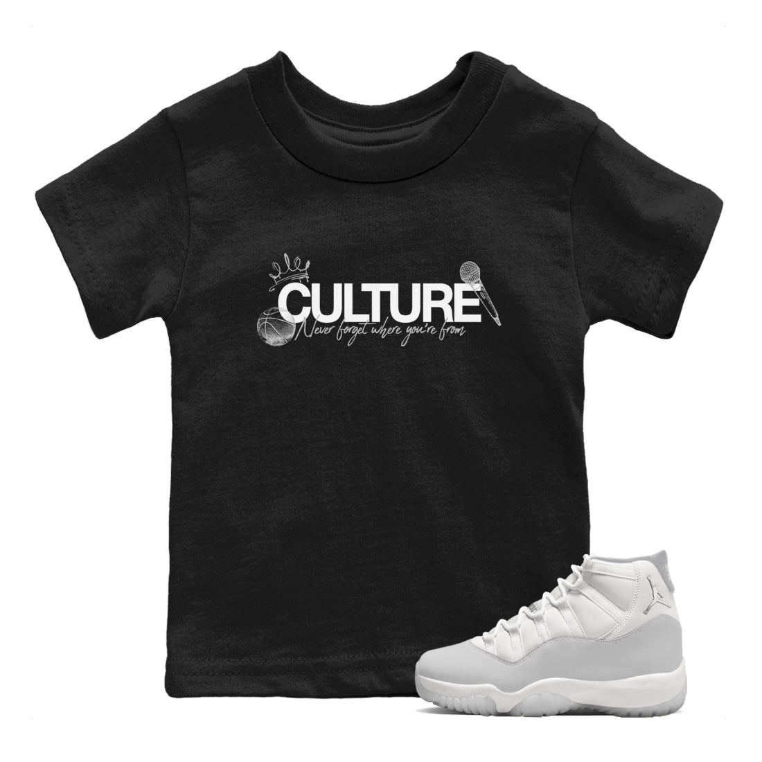 11s Grand Finale Sneaker match tees  Sneaker Tees To Match Jordan 11 Grand Finale Sneakers  Culture Kids Graphic T-Shirt Black 1