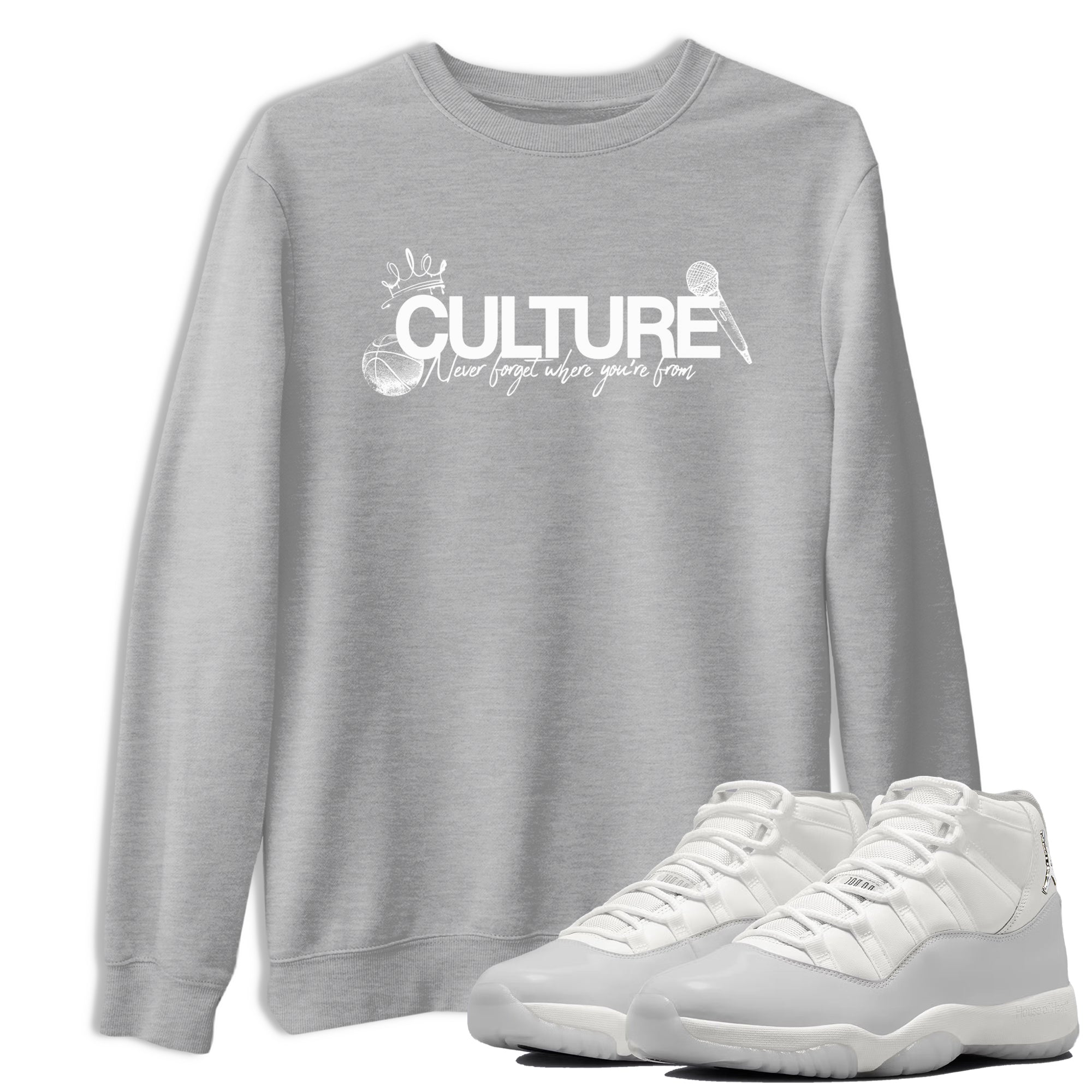 11s Grand Finale Sneaker match tees  Sneaker Tees To Match Jordan 11 Grand Finale Sneakers  Culture Graphic Tee Heather Grey 1