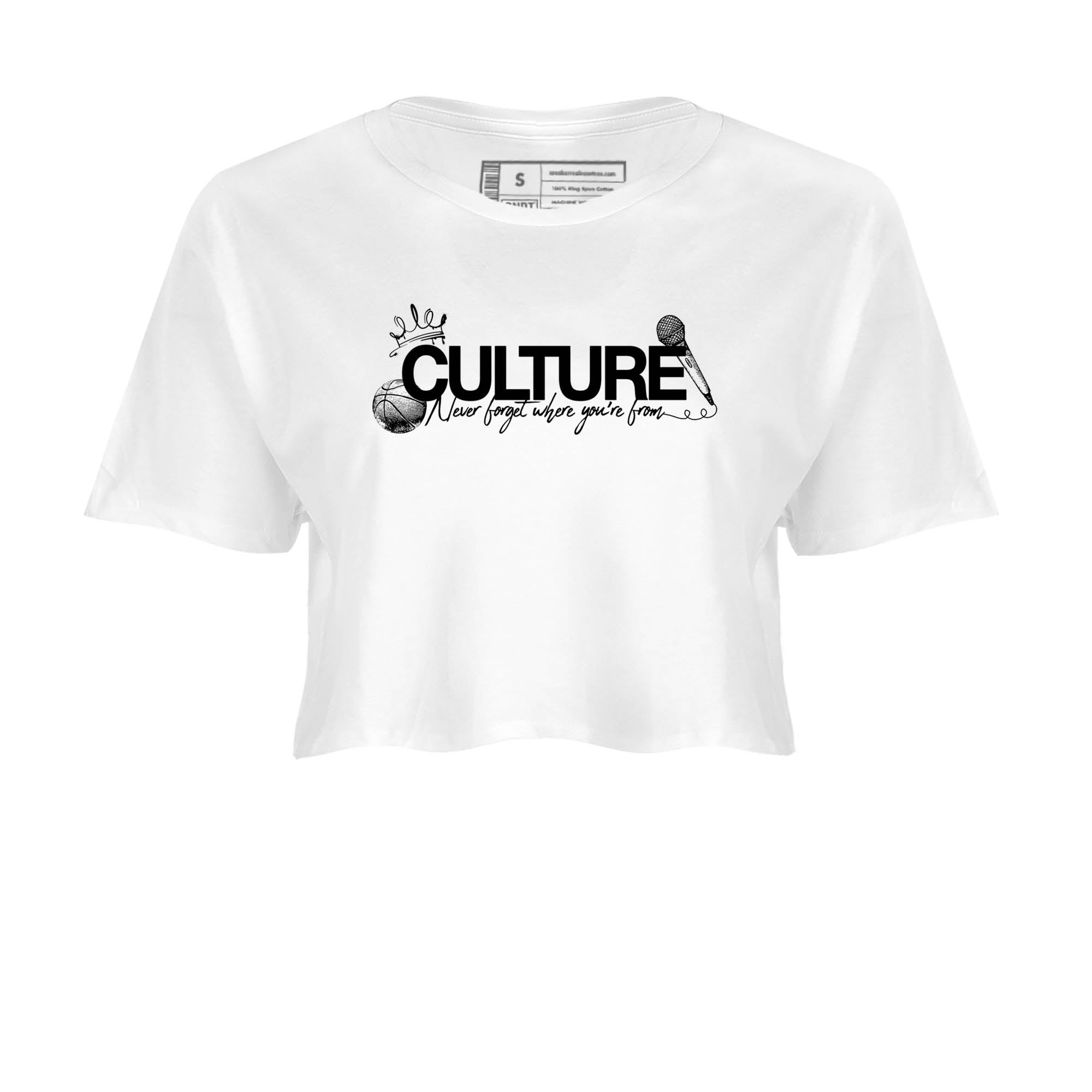 Sneaker Threads  Sneaker Tees To Match Air Jordan 4 Black Cat  Culture Crop Tee White 2. Perfect for Jordan releases 2025 colorways.
