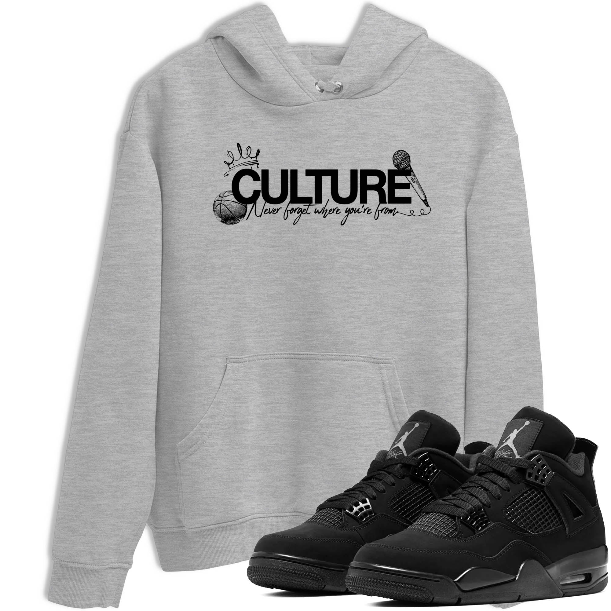 Sneaker Threads  Sneaker Tees To Match Air Jordan 4 Black Cat  Culture Graphic Tee Heather Grey 1. Perfect for Jordan releases 2025 colorways.
