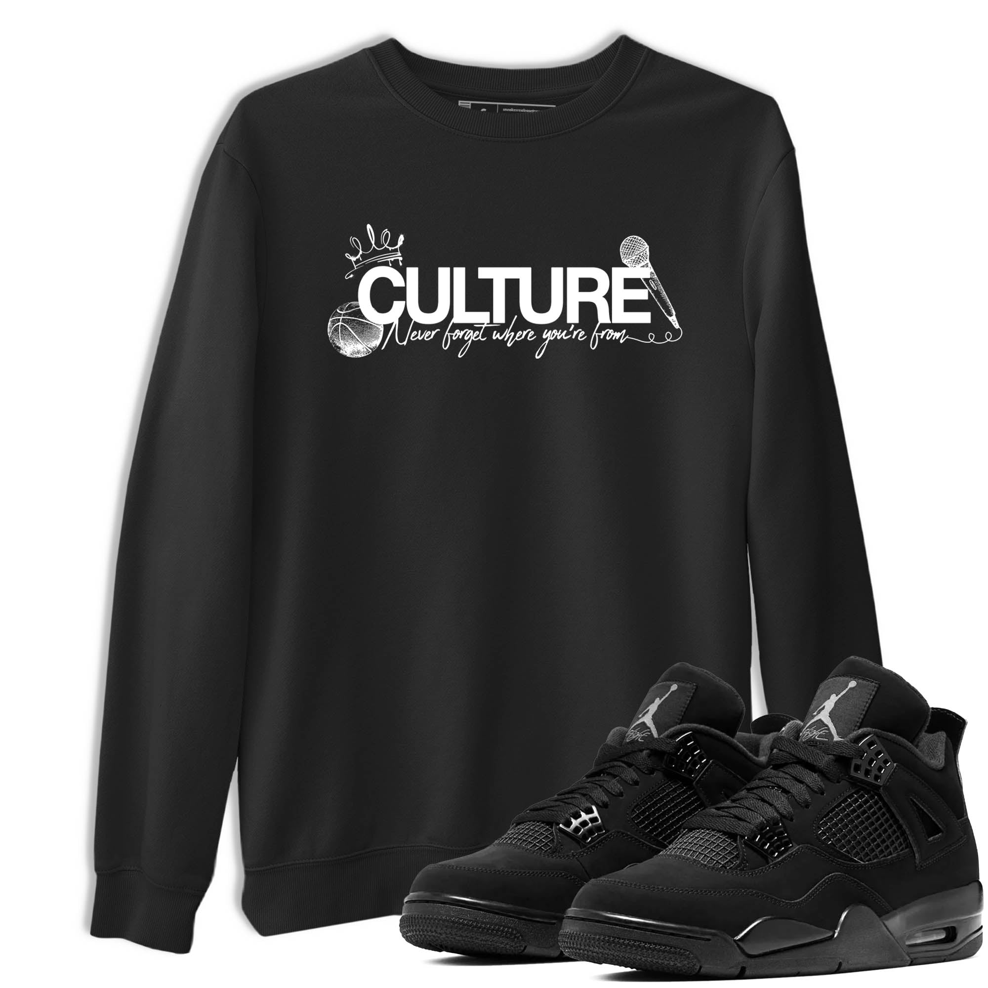 Sneaker Threads  Sneaker Tees To Match Air Jordan 4 Black Cat  Culture Graphic Tee Black 1. Perfect for Jordan releases 2025 colorways.