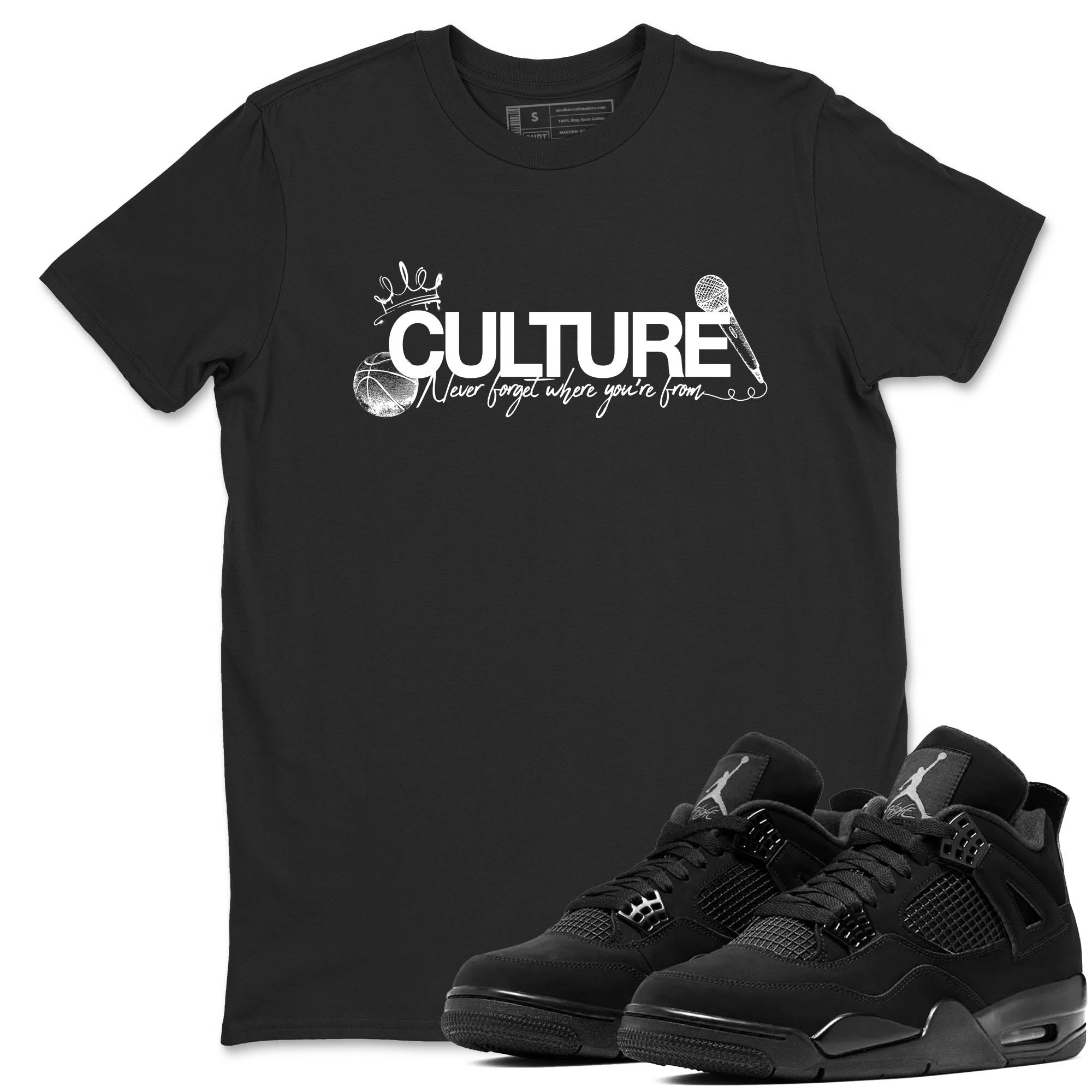 Sneaker Threads  Sneaker Tees To Match Air Jordan 4 Black Cat  Culture Graphic Tee Black 1. Perfect for Jordan releases 2025 colorways.