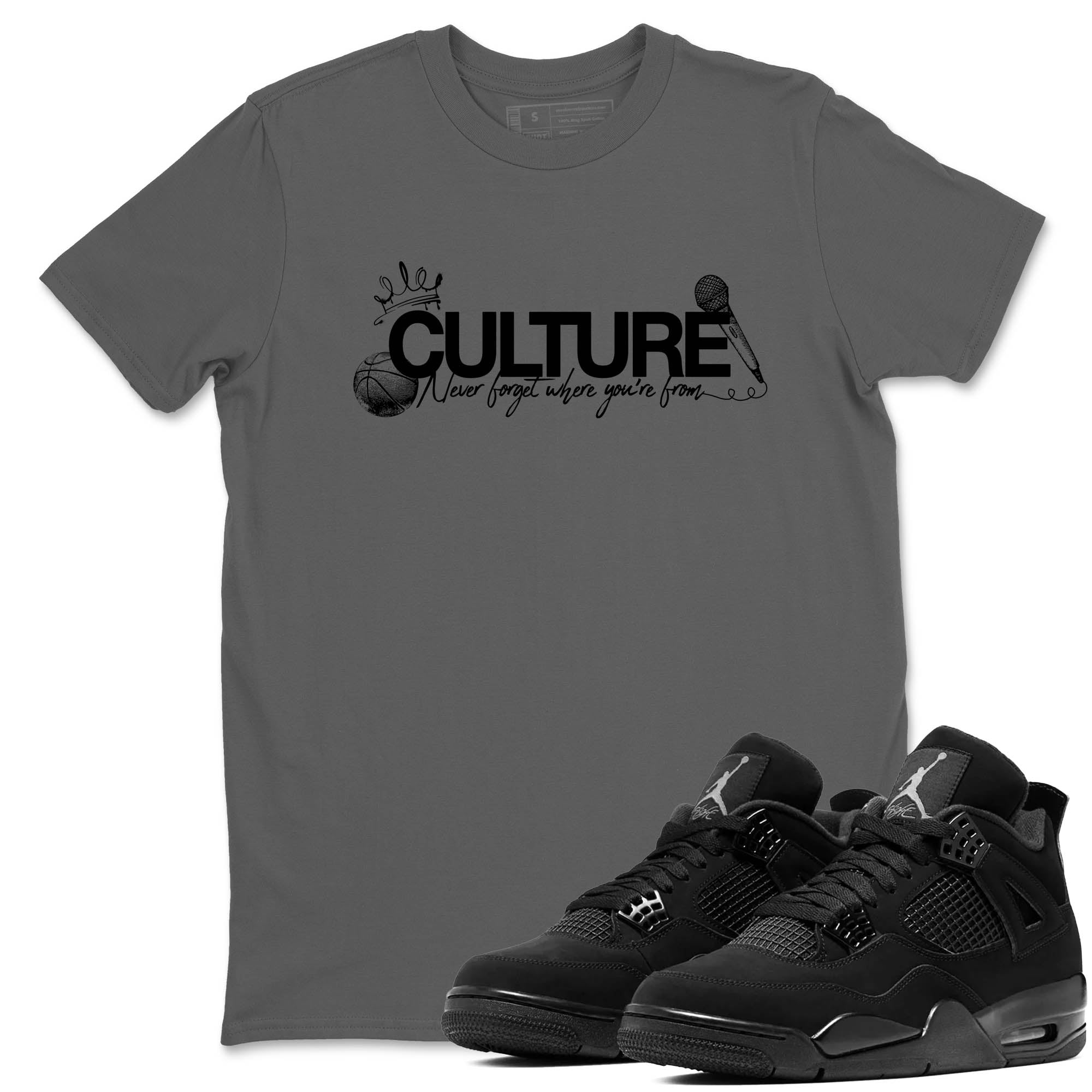 Sneaker Threads  Sneaker Tees To Match Air Jordan 4 Black Cat  Culture Graphic Tee Cool Grey 1. Perfect for Jordan releases 2025 colorways.