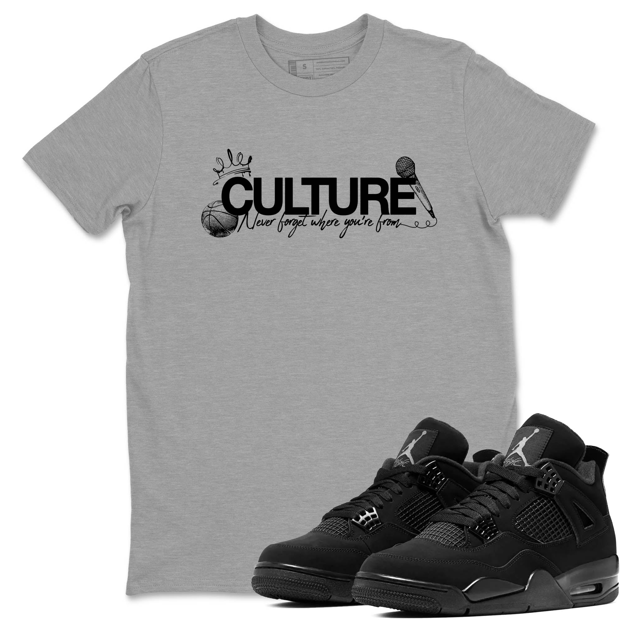 Sneaker Threads  Sneaker Tees To Match Air Jordan 4 Black Cat  Culture Graphic Tee Heather Grey 1. Perfect for Jordan releases 2025 colorways.