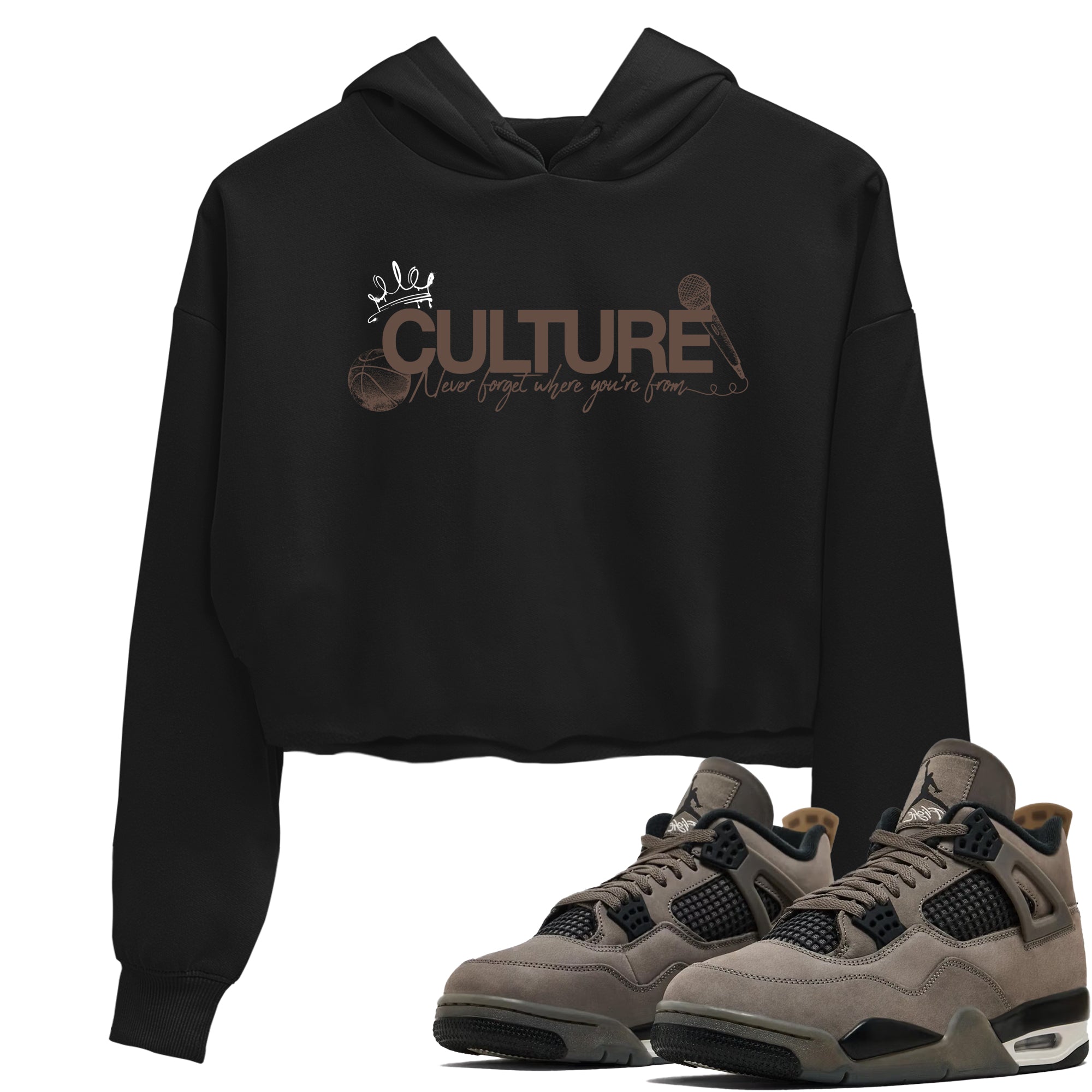 Sneaker match tees  Sneaker Tees To Match Air Jordan 4 Cave Stone Shoes  Culture Crop T-Shirt Black 1
