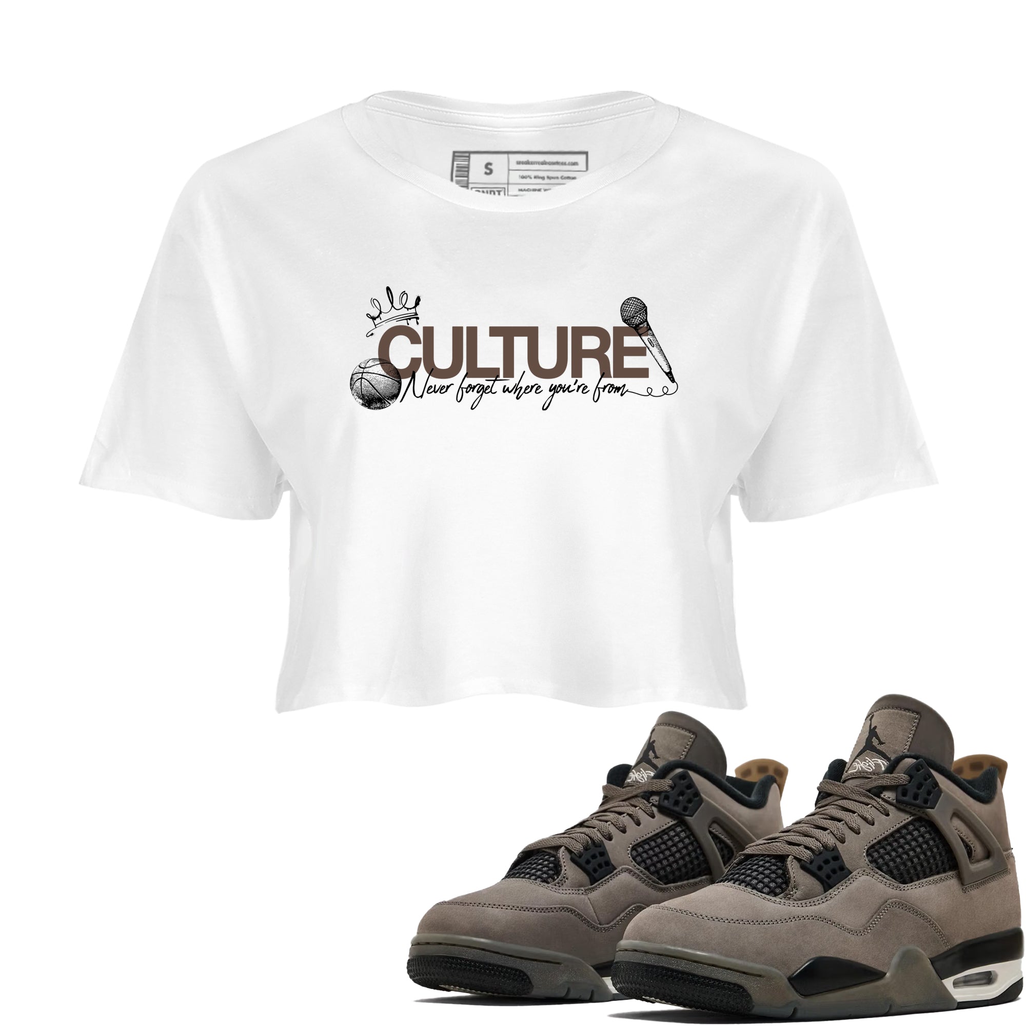 Sneaker match tees  Sneaker Tees To Match Air Jordan 4 Cave Stone Shoes  Culture Crop T-Shirt White 1