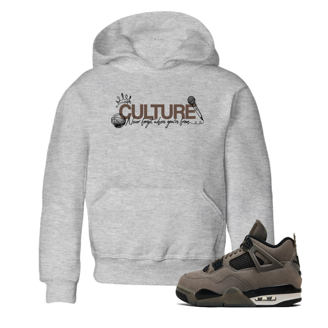 Sneaker match tees  Sneaker Tees To Match Air Jordan 4 Cave Stone Shoes  Culture Kids T-Shirt Heather Grey 1