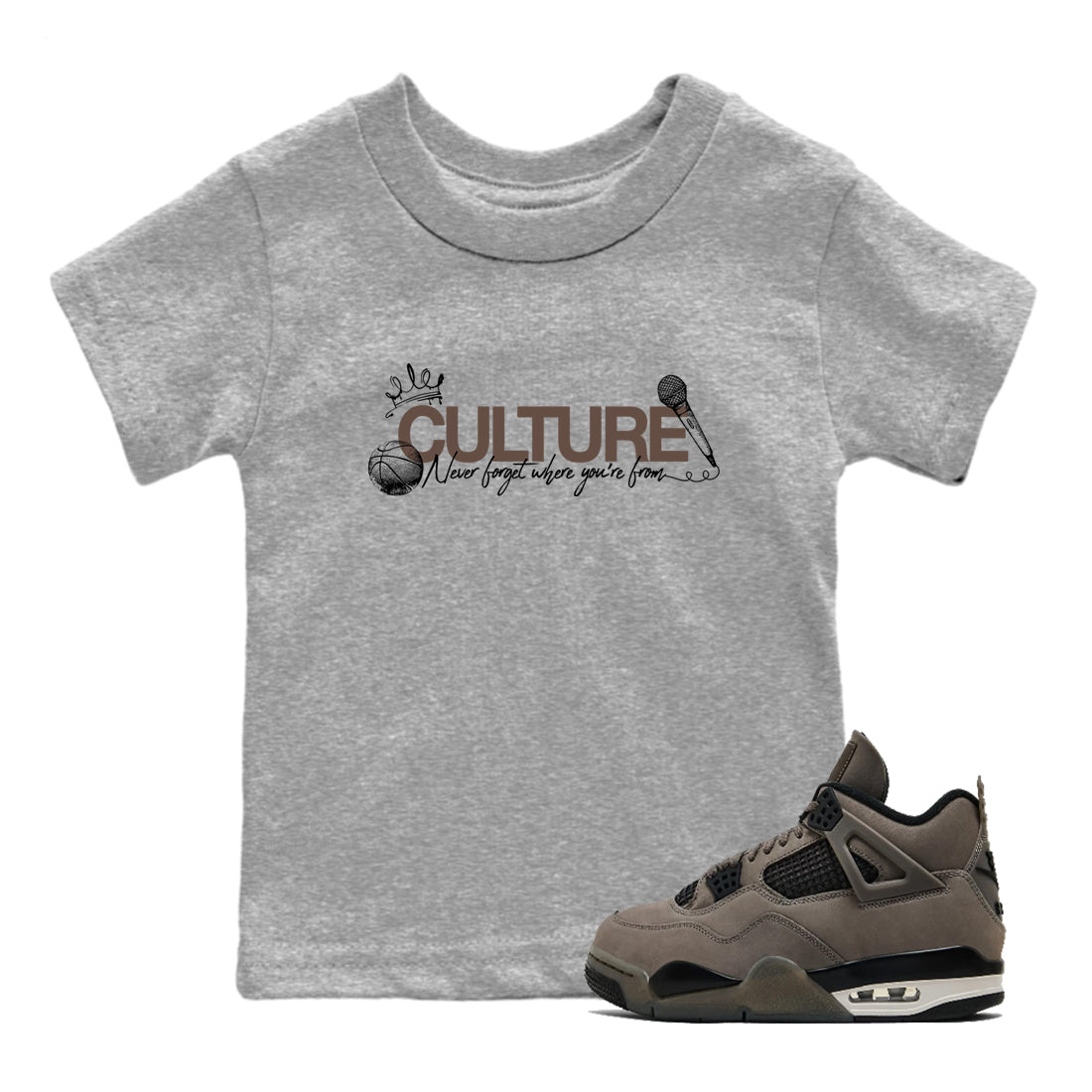 Sneaker match tees  Sneaker Tees To Match Air Jordan 4 Cave Stone Shoes  Culture Kids T-Shirt Heather Grey 1