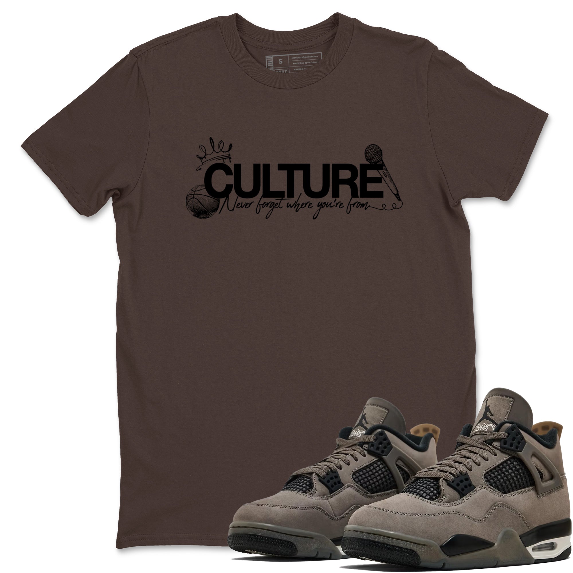 Sneaker match tees  Sneaker Tees To Match Air Jordan 4 Cave Stone Shoes  Culture Tee Dark Chocolate 1