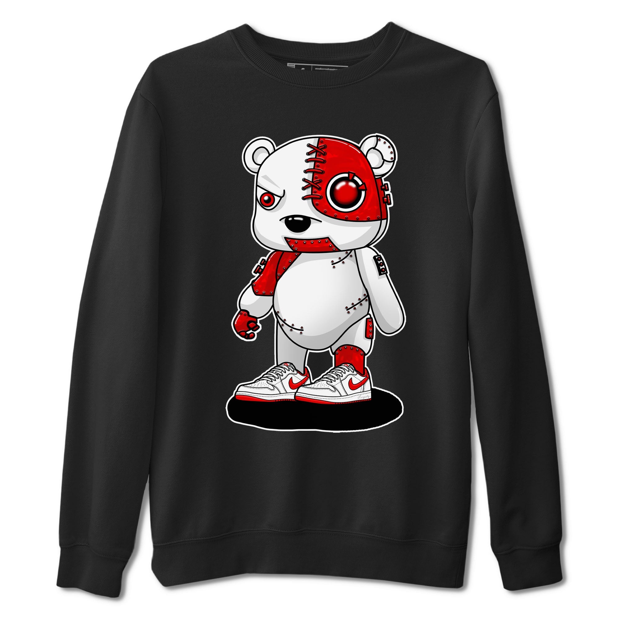 1s Low University Red shirt to match jordans Cyborg Bear sneaker tees Air Jordan 1 University Red Drip Gear Zone Sneaker Matching Clothing Brand Unisex Sneaker Tee Black 2 T-Shirt