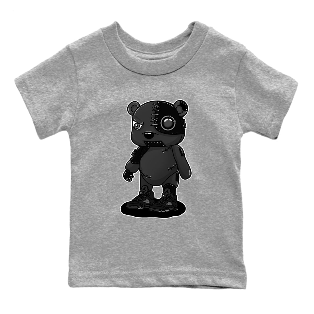 5s Black Cat shirts to match jordans Cyborg Bear sneaker match tees Air Jordan 5 Black Cat match shoes to clothes Drip Gear Zone Youth Baby Heather Grey 2 tee