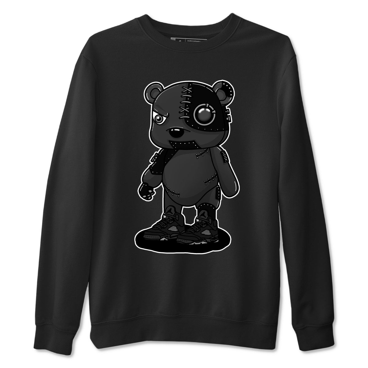 5s Black Cat shirts to match jordans Cyborg Bear sneaker match tees Air Jordan 5 Black Cat match shoes to clothes Drip Gear Zone unisex cotton Black 2 shirts