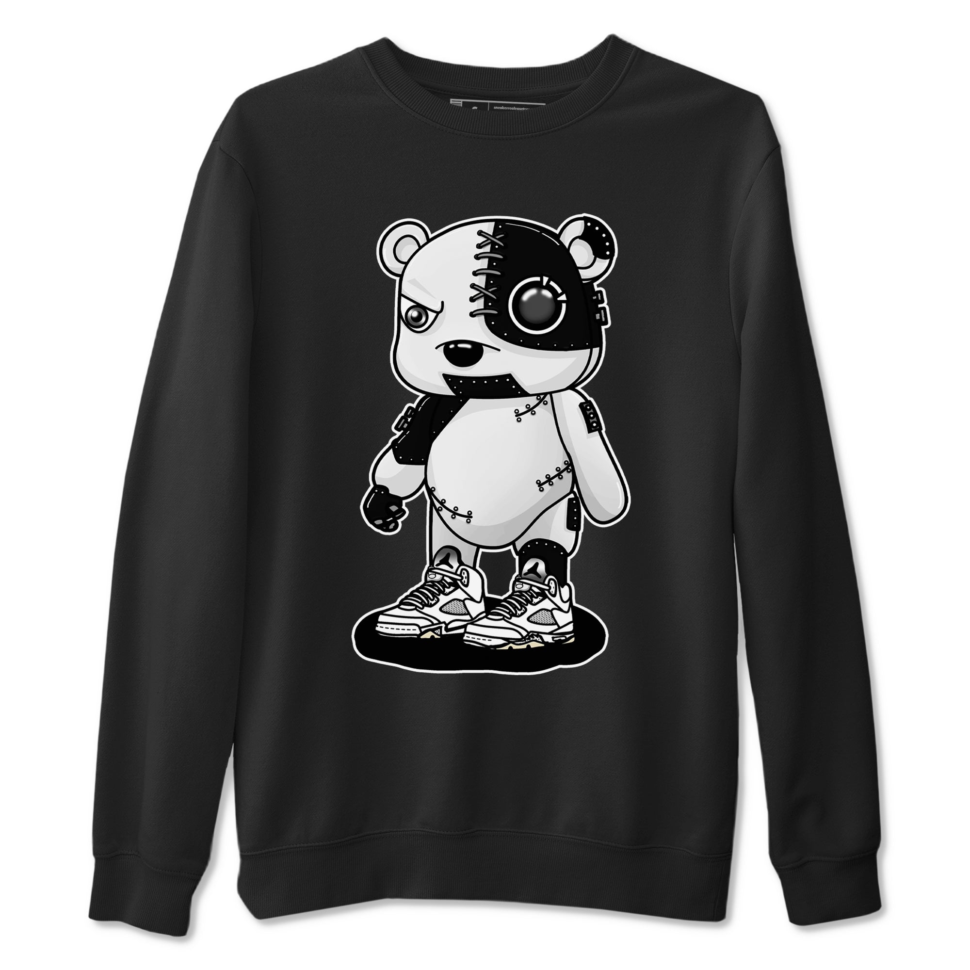 5s White Black shirts to match jordans Cyborg Bear sneaker match tees Air Jordan 5 White Black match shoes to clothes Drip Gear Zone unisex cotton Black 2 shirts