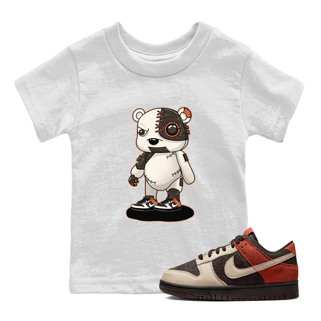 Nike Low Dunk Red Panda shirt to match jordans Cyborg Bear sneaker tees Nike Dunk Red Panda Drip Gear Zone Baby Toddler White 1 T-Shirt
