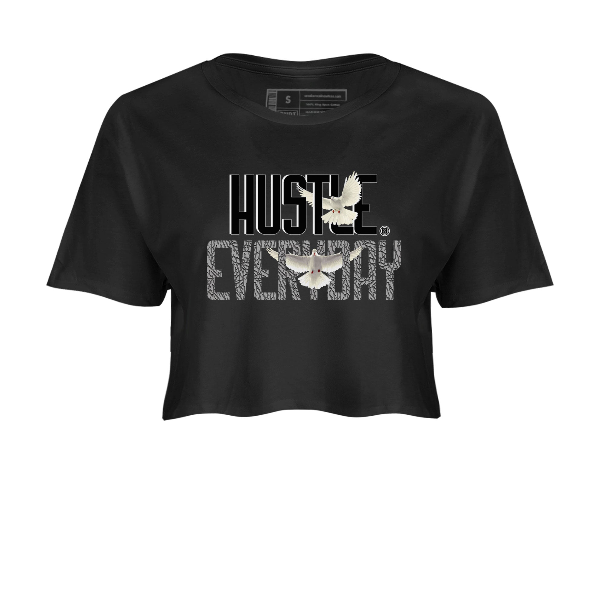 Air Jordan 3 Off Noir shirt to match jordans Daily Hustle sneaker tees Air Jordan 3 Retro Off Noir Drip Gear Zone Black 2 Crop T-Shirt