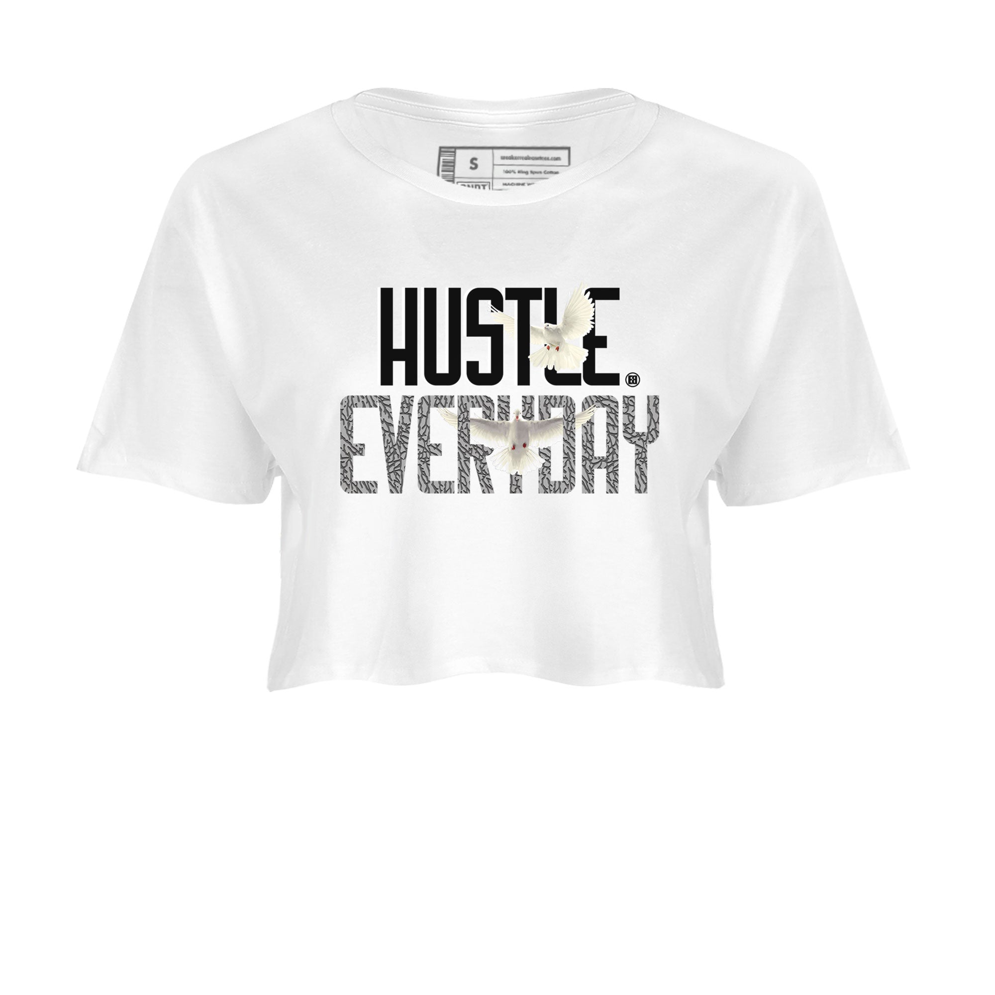Air Jordan 3 Off Noir shirt to match jordans Daily Hustle sneaker tees Air Jordan 3 Retro Off Noir Drip Gear Zone White 2 Crop T-Shirt