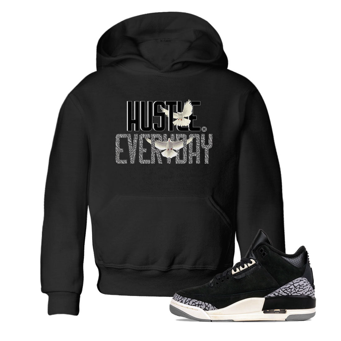 Air Jordan 3 Off Noir shirt to match jordans Daily Hustle sneaker tees Air Jordan 3 Retro Off Noir Drip Gear Zone Baby Toddler Black 1 T-Shirt