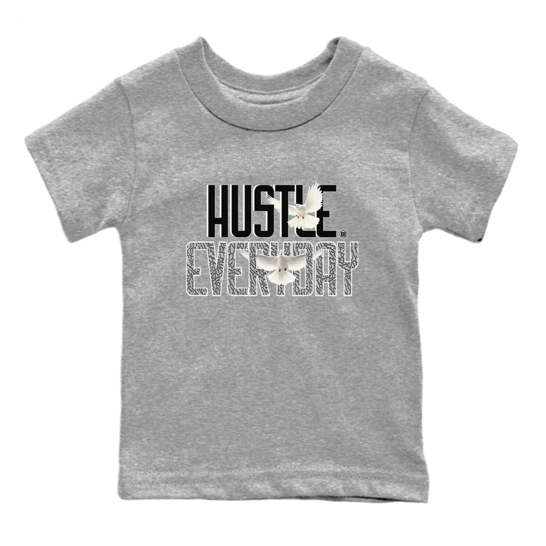 Air Jordan 3 Off Noir shirt to match jordans Daily Hustle sneaker tees Air Jordan 3 Retro Off Noir Drip Gear Zone Baby Toddler Heather Grey 2 T-Shirt