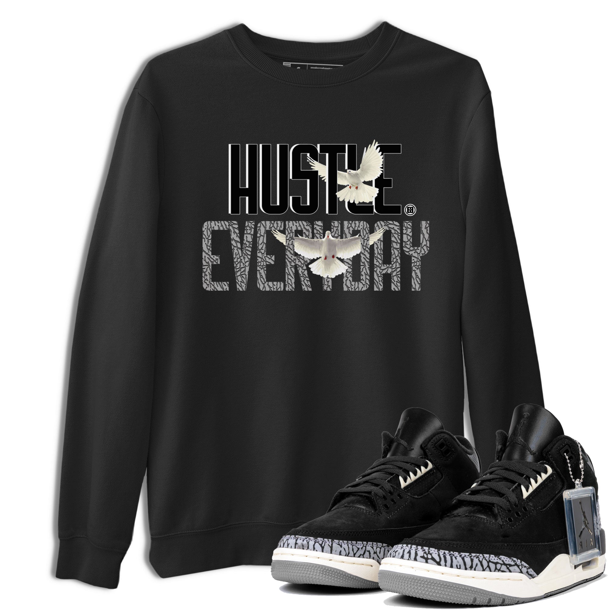 Air Jordan 3 Off Noir shirt to match jordans Daily Hustle sneaker tees Air Jordan 3 Retro Off Noir Drip Gear Zone Unisex Black 1 T-Shirt