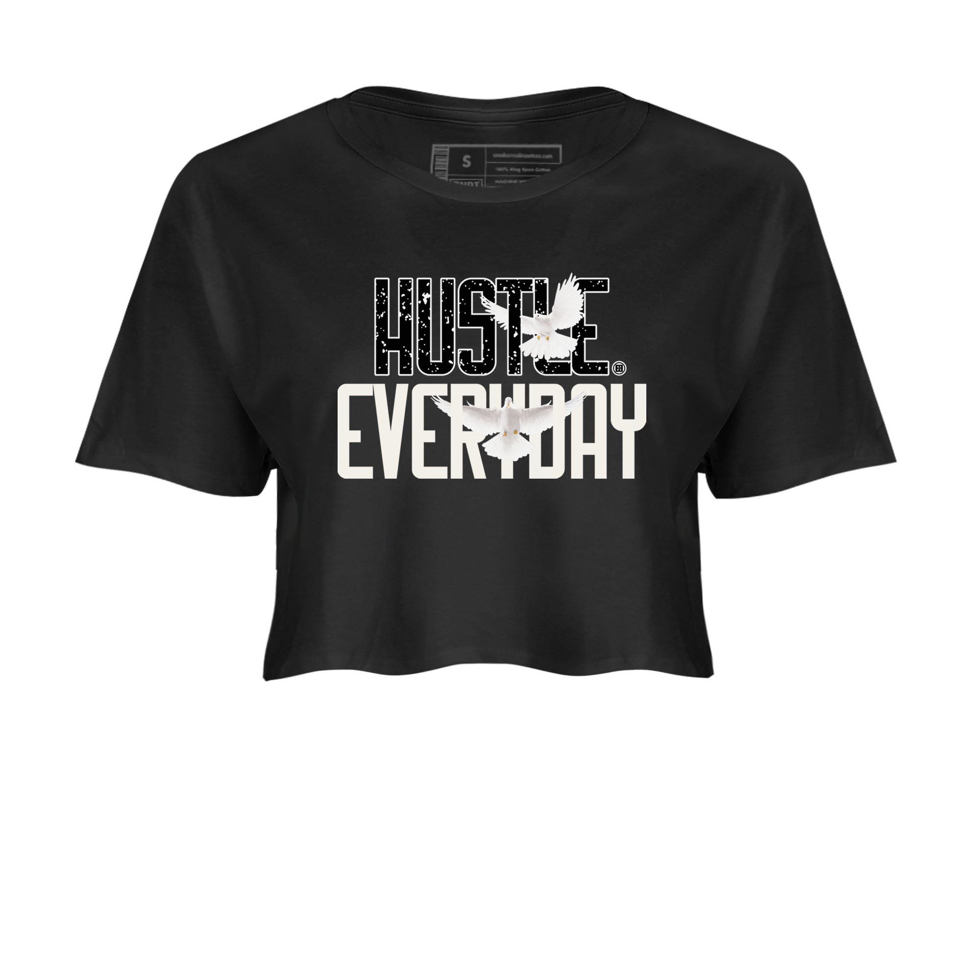 AJ5 Sail shirt to match jordans Daily Hustle sneaker tees Air Jordan 5 Sail Drip Gear Zone Black 2 crop length shirt