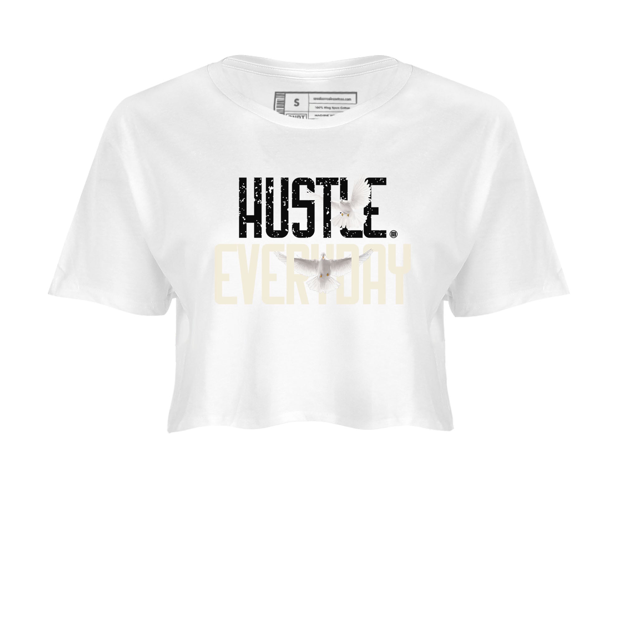 AJ5 Sail shirt to match jordans Daily Hustle sneaker tees Air Jordan 5 Sail Drip Gear Zone White 2 crop length shirt